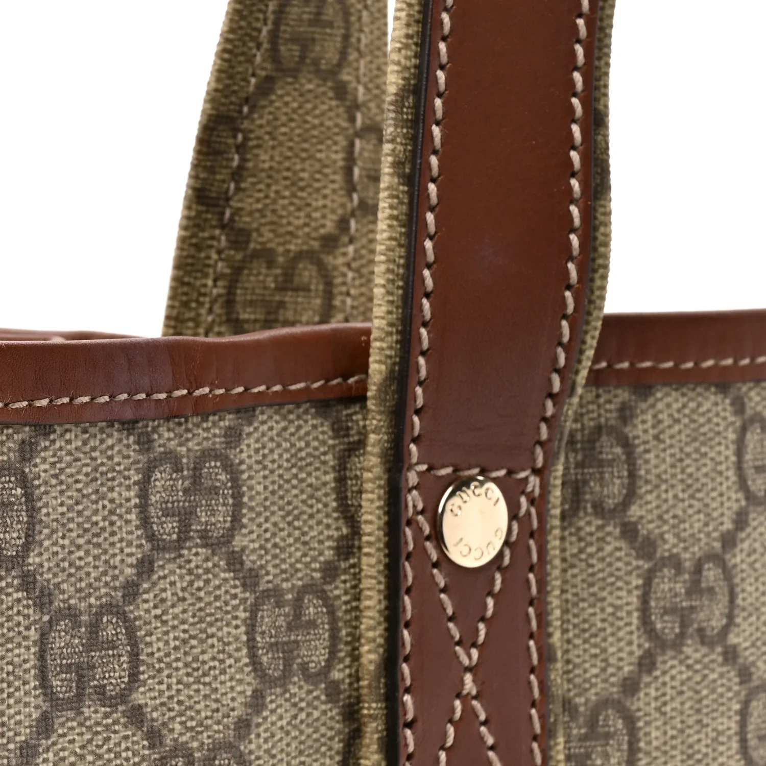 GG Plus Monogram Small Signature Web Loop Vertical Tote Light Brown - Image 13