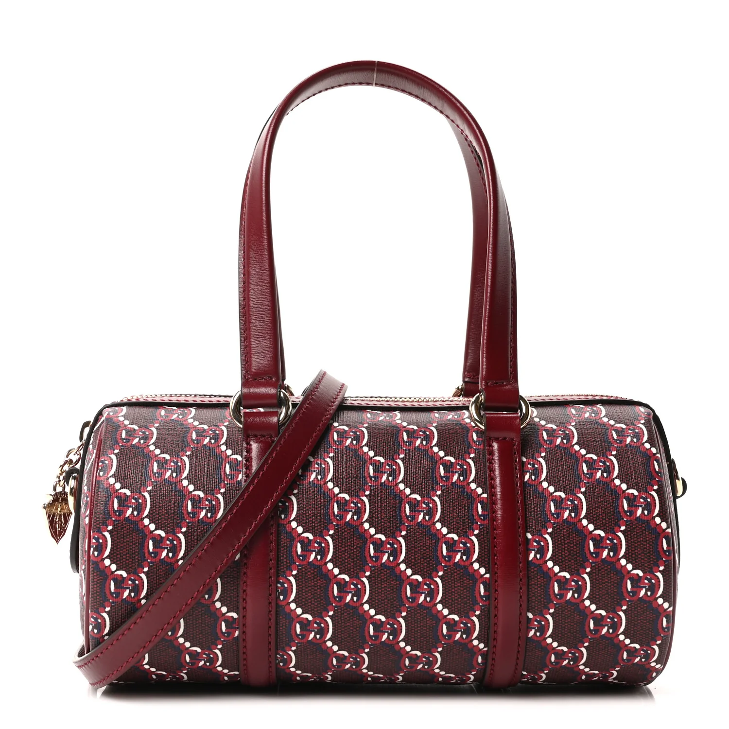 GG Shadow Monogram Ophidia Top Handle Bowler Bag  Rosso Ancora Red