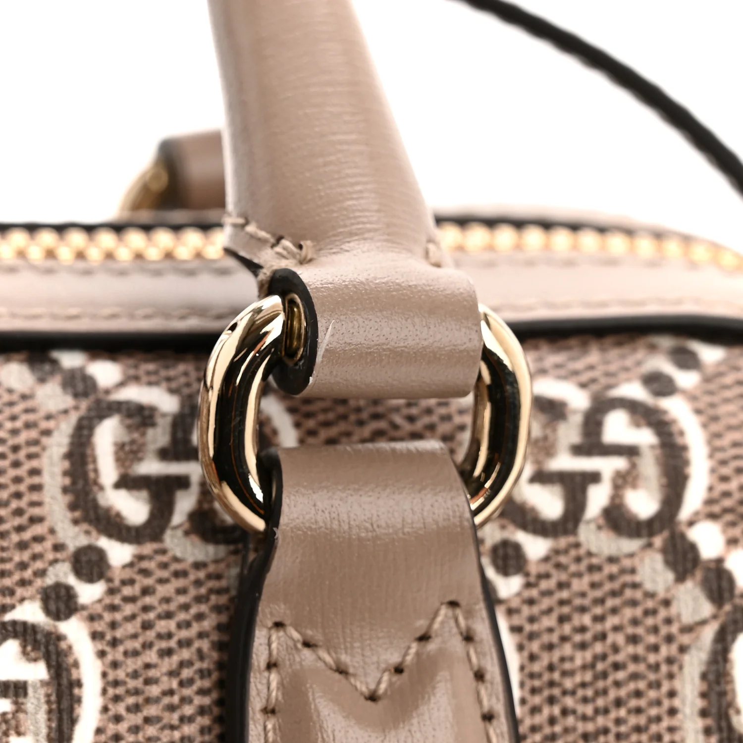 GG Shadow Monogram Super Mini Ophidia Top Handle Bowler Bag Taupe - Image 11