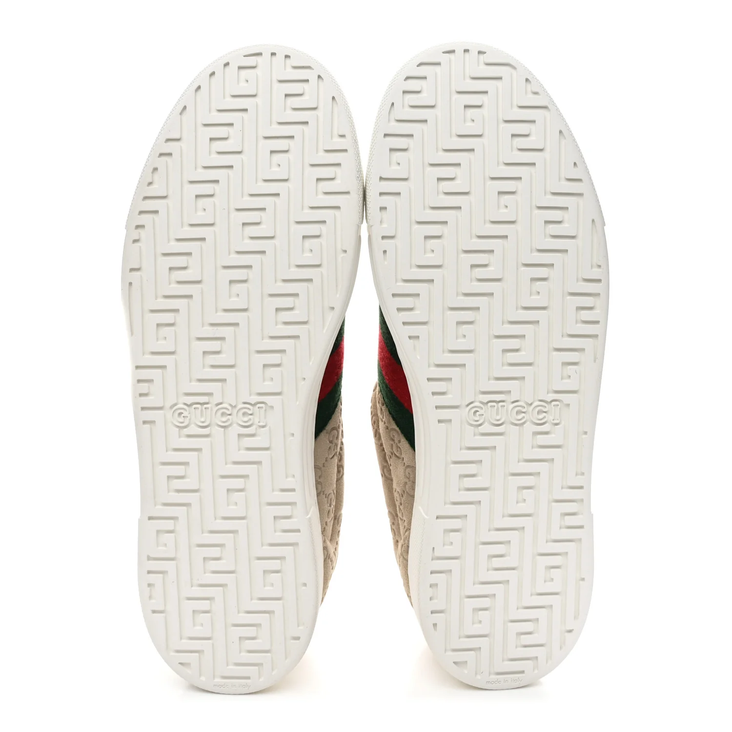 GG Suede Monogram Web Mens Sneakers 9 Oatmeal Mystic White - Image 6
