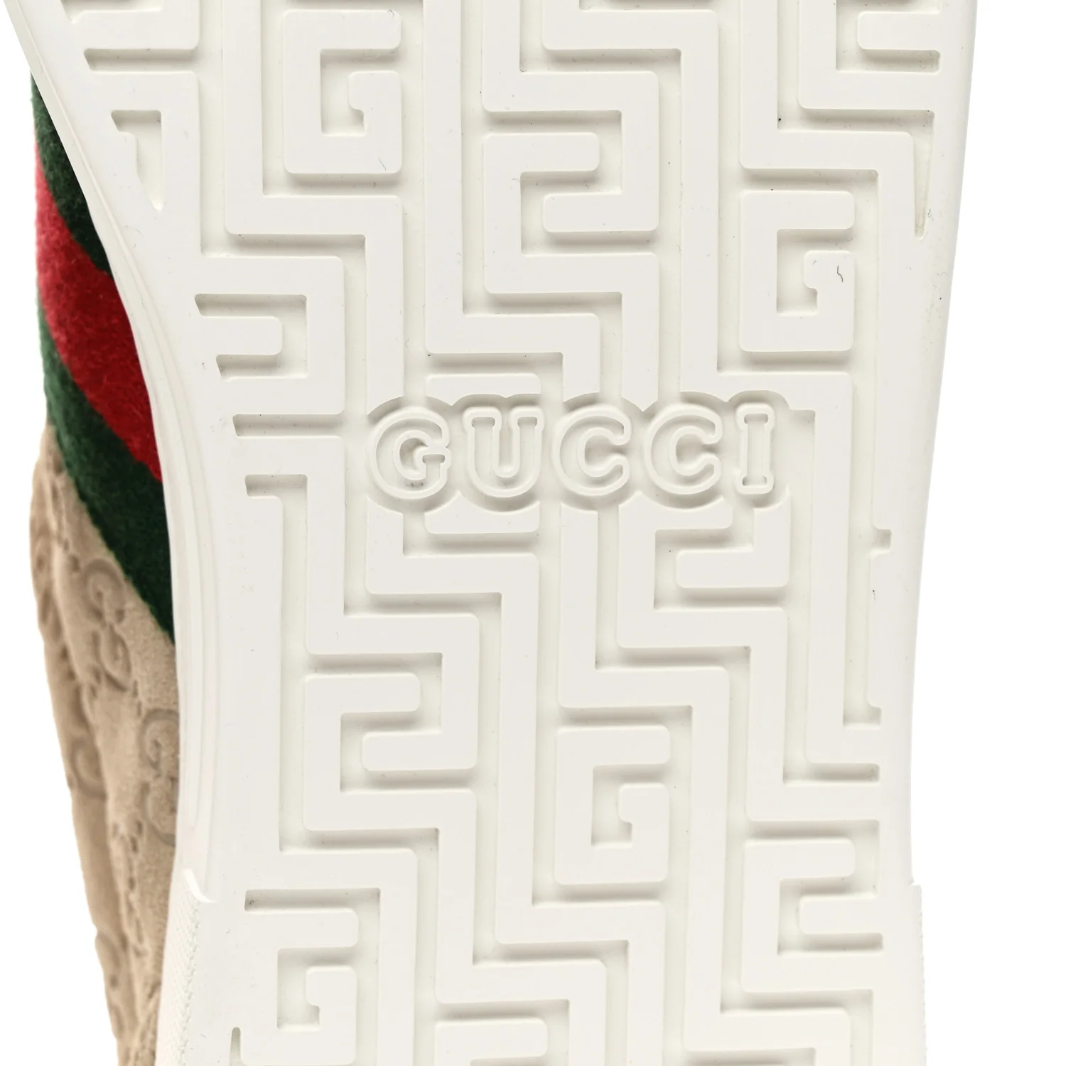 GG Suede Monogram Web Mens Sneakers 9 Oatmeal Mystic White - Image 7