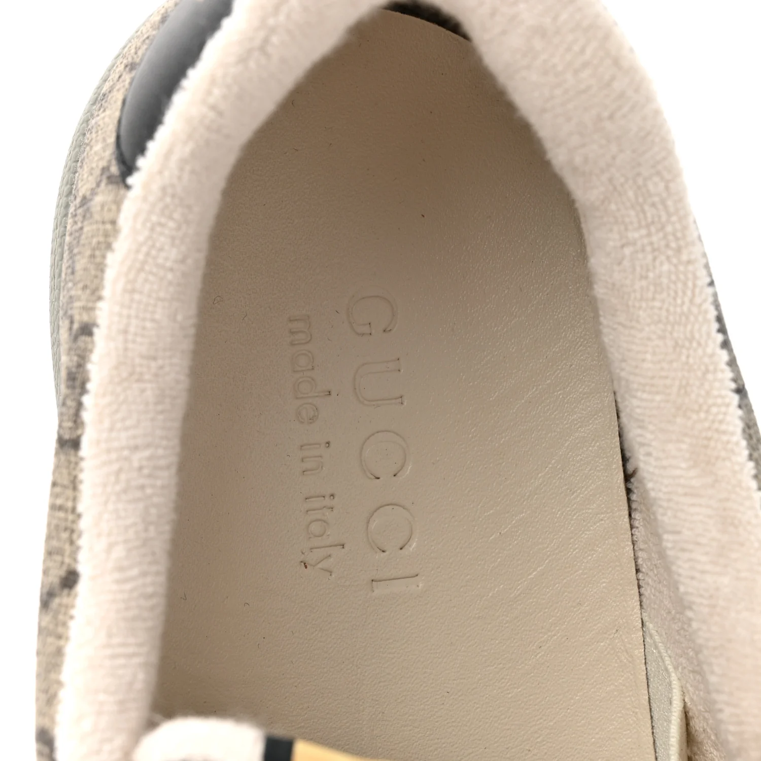 GG Supereme Monogram Miro Soft Calfskin Web Mens Screener Sneakers 8 Beige Ebony Black New Platinum - Image 9