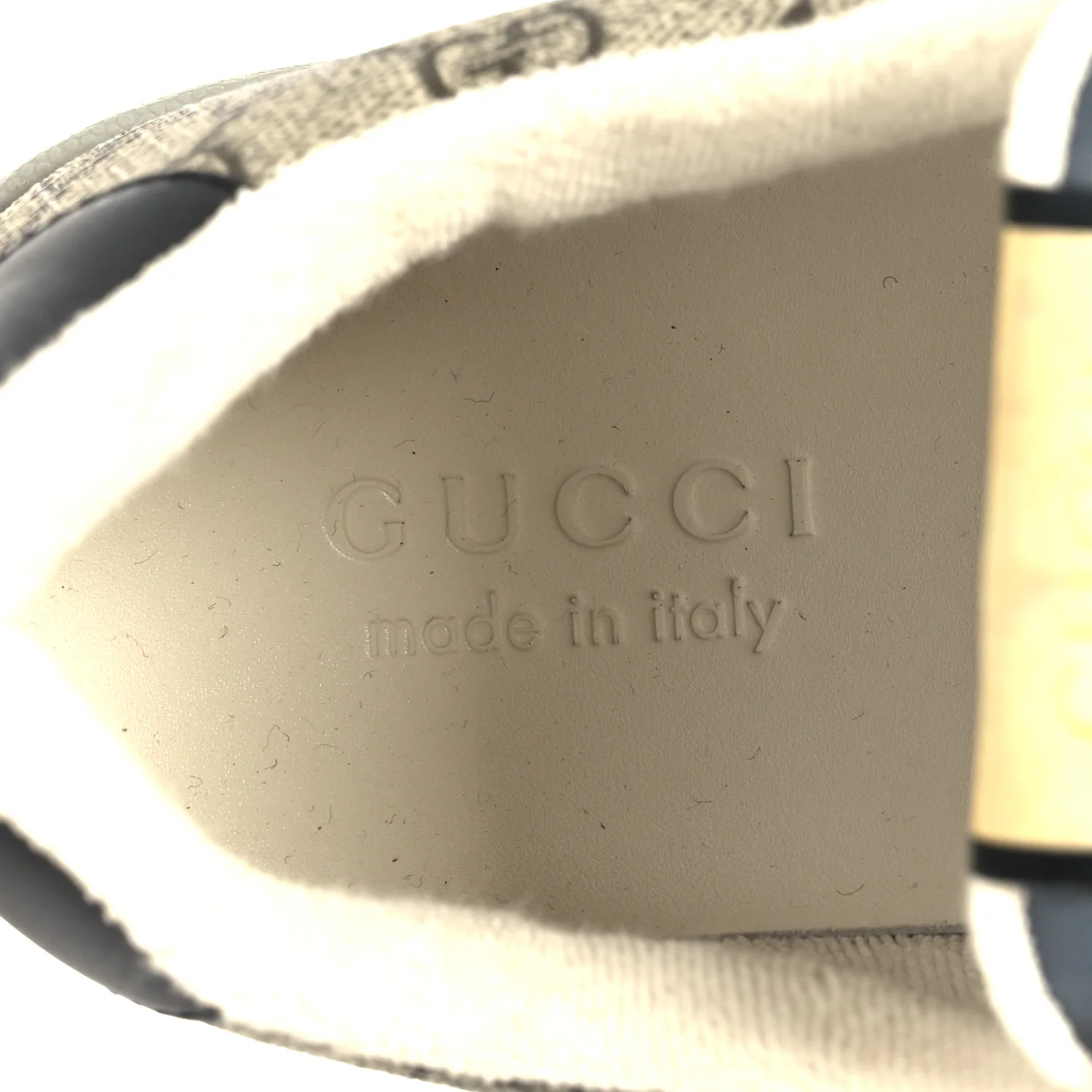 GG Supereme Monogram Miro Soft Calfskin Web Mens Screener Sneakers 8.5 8.5 Beige Ebony Black New Platinum - Image 7