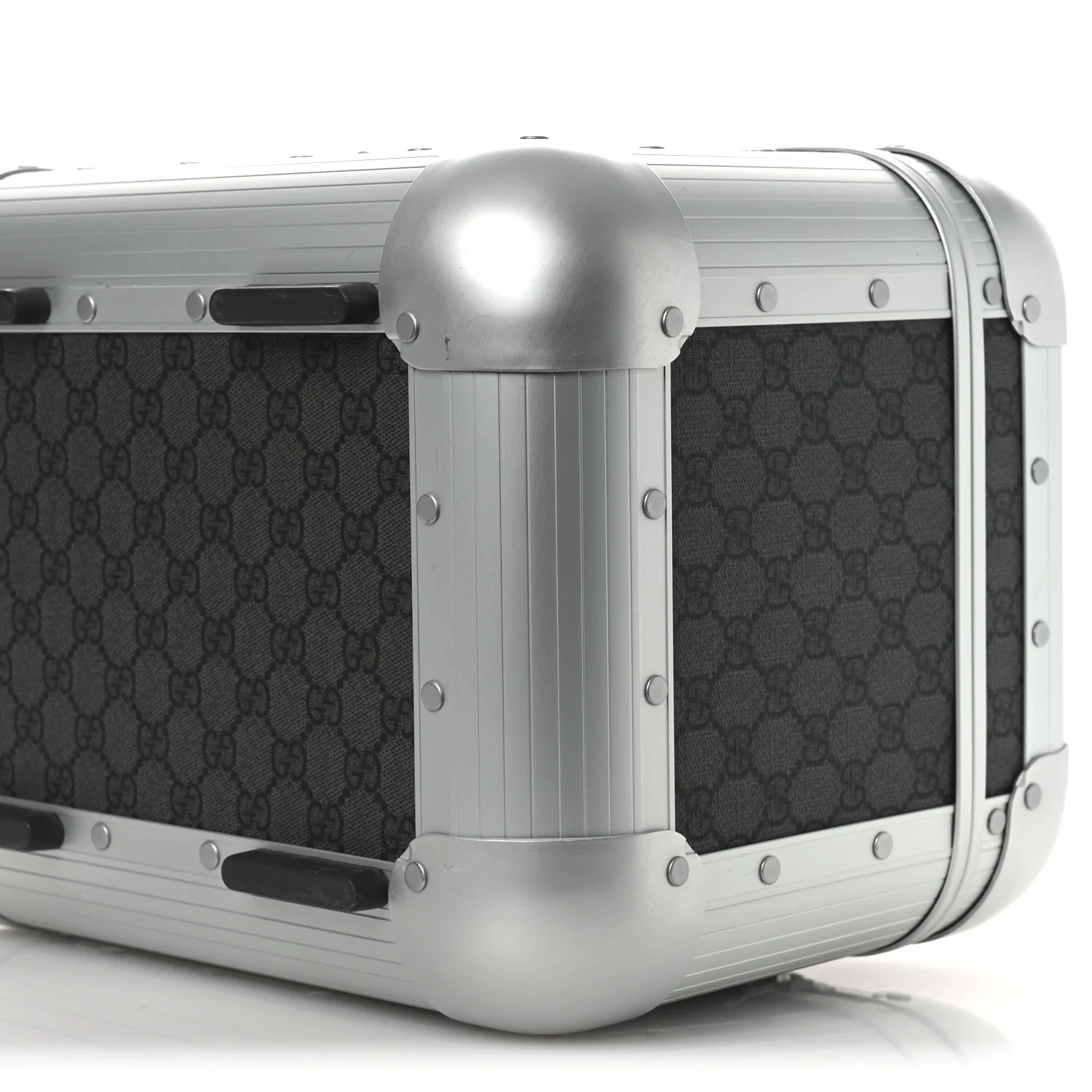 GG Supreme Monogram Aluminum Porter Beauty Case Silver - Image 13