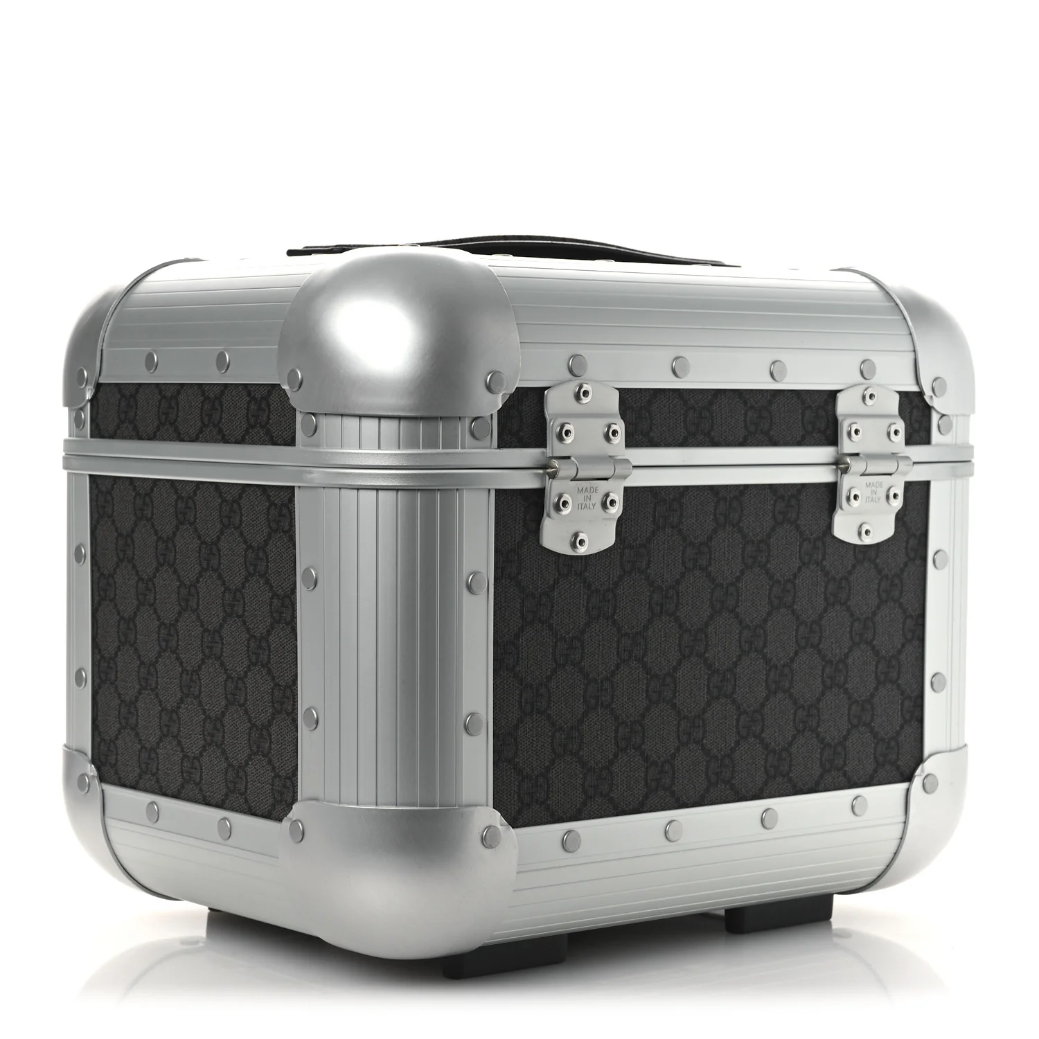 GG Supreme Monogram Aluminum Porter Beauty Case Silver - Image 4