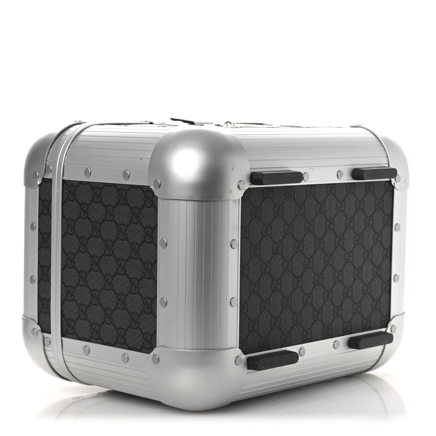 GG Supreme Monogram Aluminum Porter Beauty Case Silver - Image 5