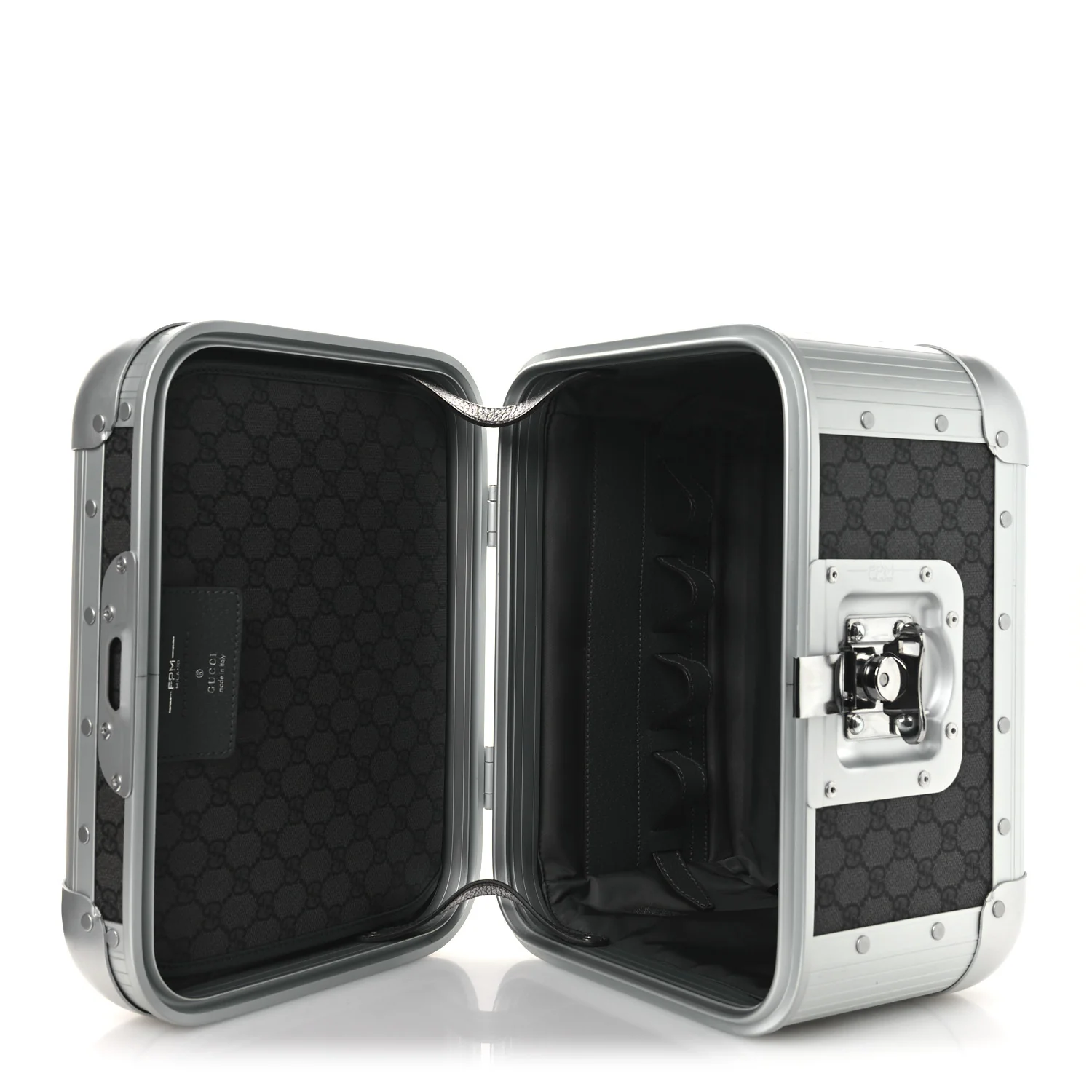 GG Supreme Monogram Aluminum Porter Beauty Case Silver - Image 6