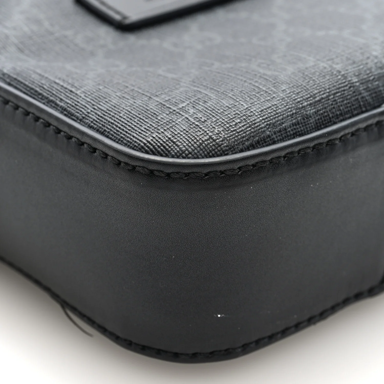 GG Supreme Monogram Appia Calfskin Web Small Camera Messenger Bag Black Grey - Image 9