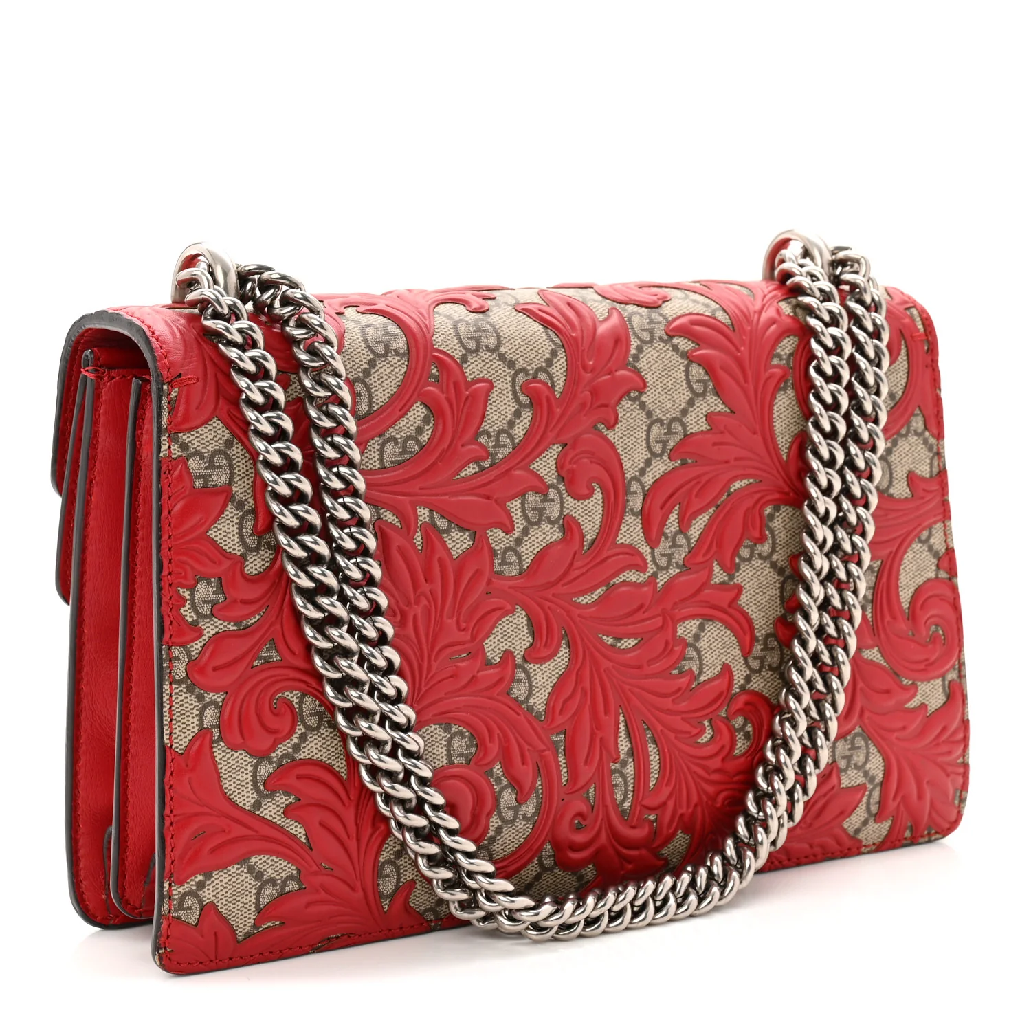 GG Supreme Monogram Arabesque Dionysus Shoulder Bag Hibiscus Red - Image 3