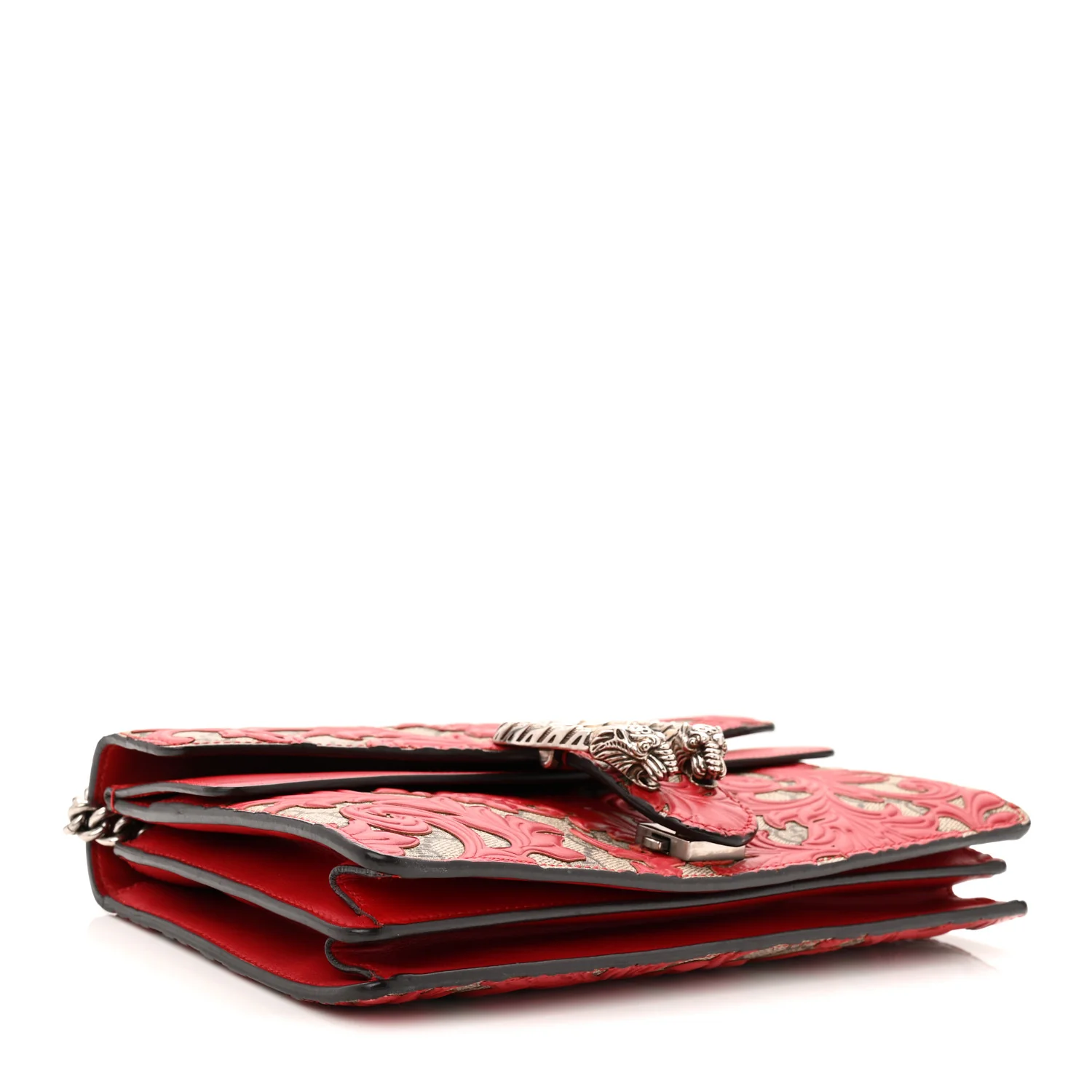 GG Supreme Monogram Arabesque Dionysus Shoulder Bag Hibiscus Red - Image 4