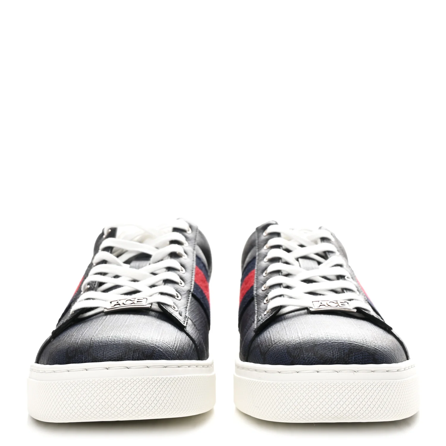 GG Supreme Monogram Ayers Web Mens New Ace Sneakers 8 Dark Blue - Image 3
