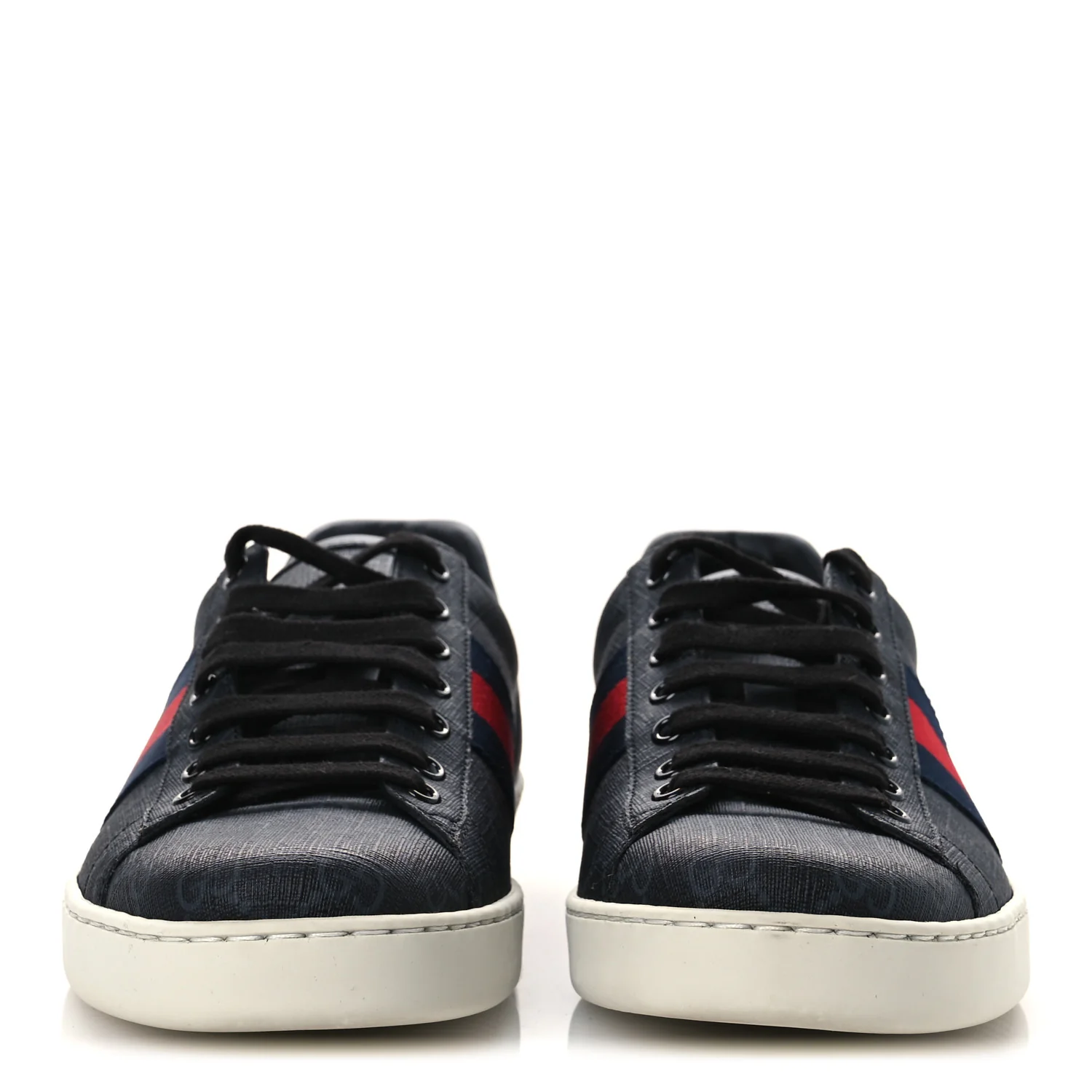 GG Supreme Monogram Ayers Web Mens New Ace Sneakers 9 Black - Image 3