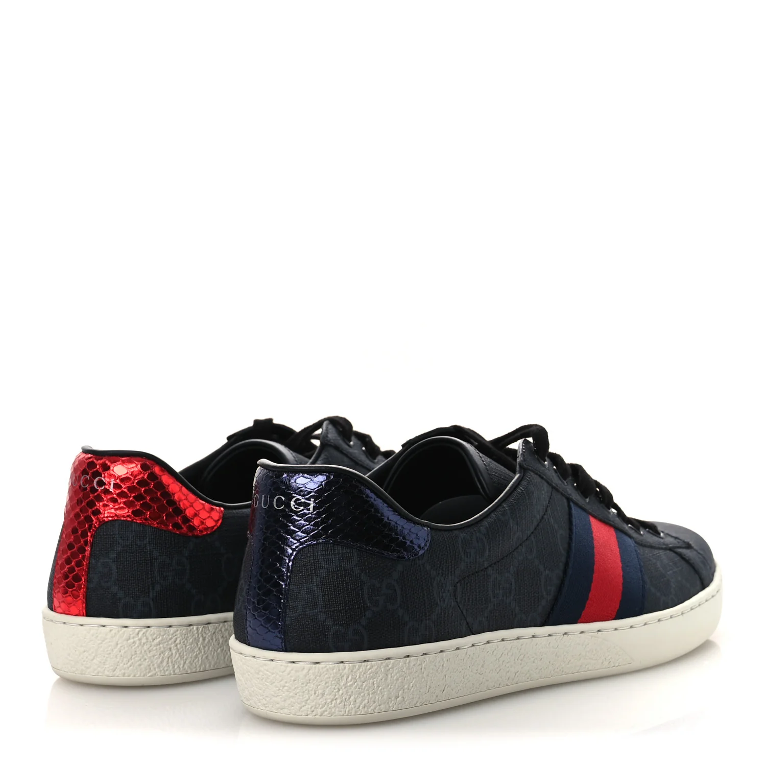 GG Supreme Monogram Ayers Web Mens New Ace Sneakers 9 Black - Image 5