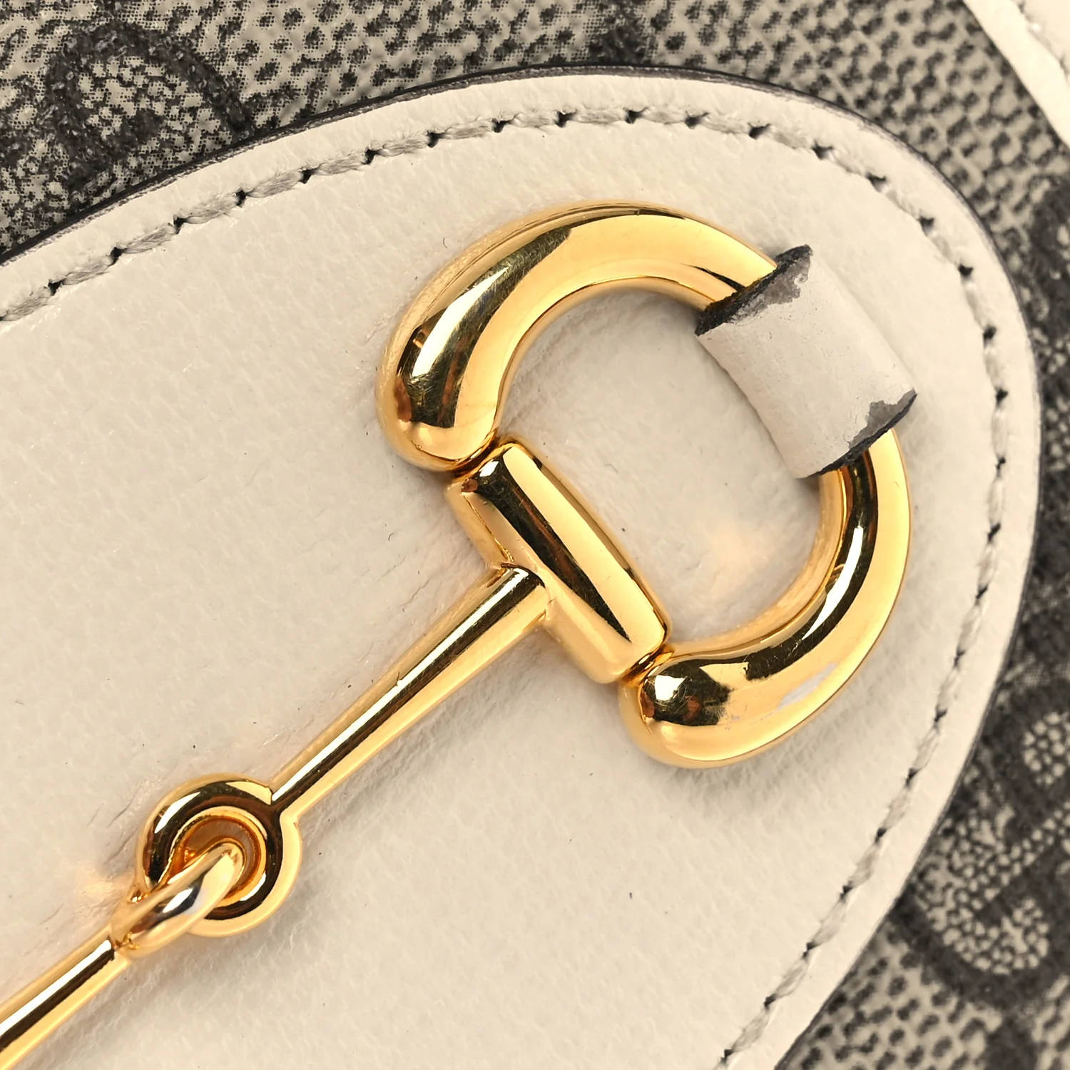 GG Supreme Monogram Azalea Calfskin Horsebit 1955 Card Case Wallet Beige Ebony Mystic White - Image 10