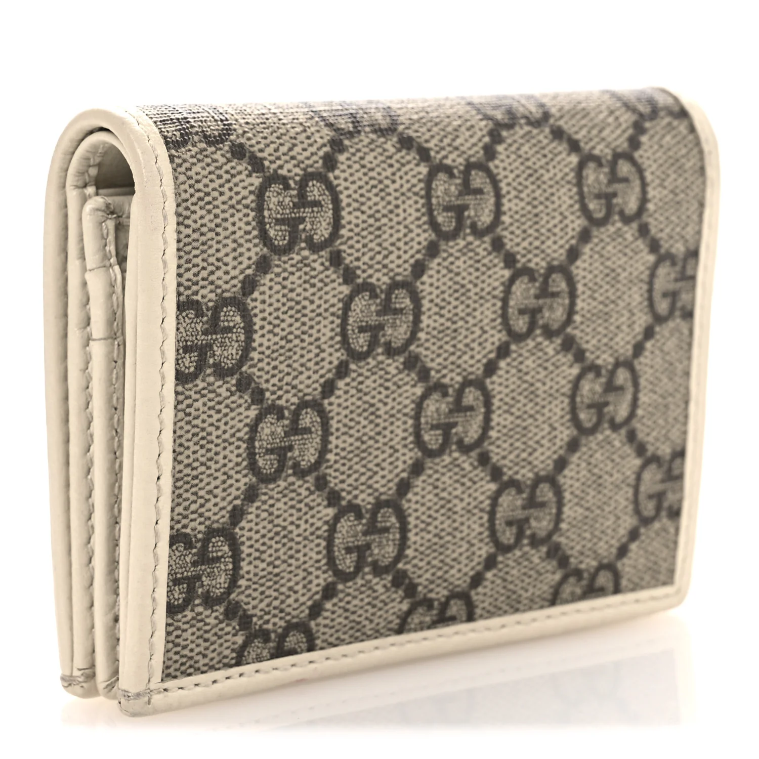 GG Supreme Monogram Azalea Calfskin Horsebit 1955 Card Case Wallet Beige Ebony Mystic White - Image 3