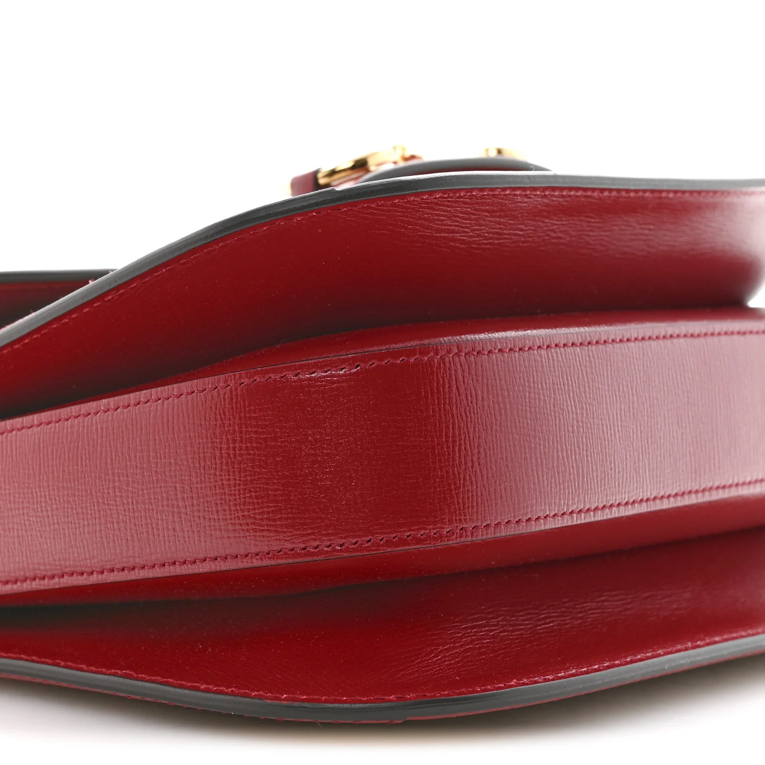 GG Supreme Monogram Azalea Calfskin Horsebit 1955 Shoulder Bag Beige Ebony New Cherry Red - Image 9