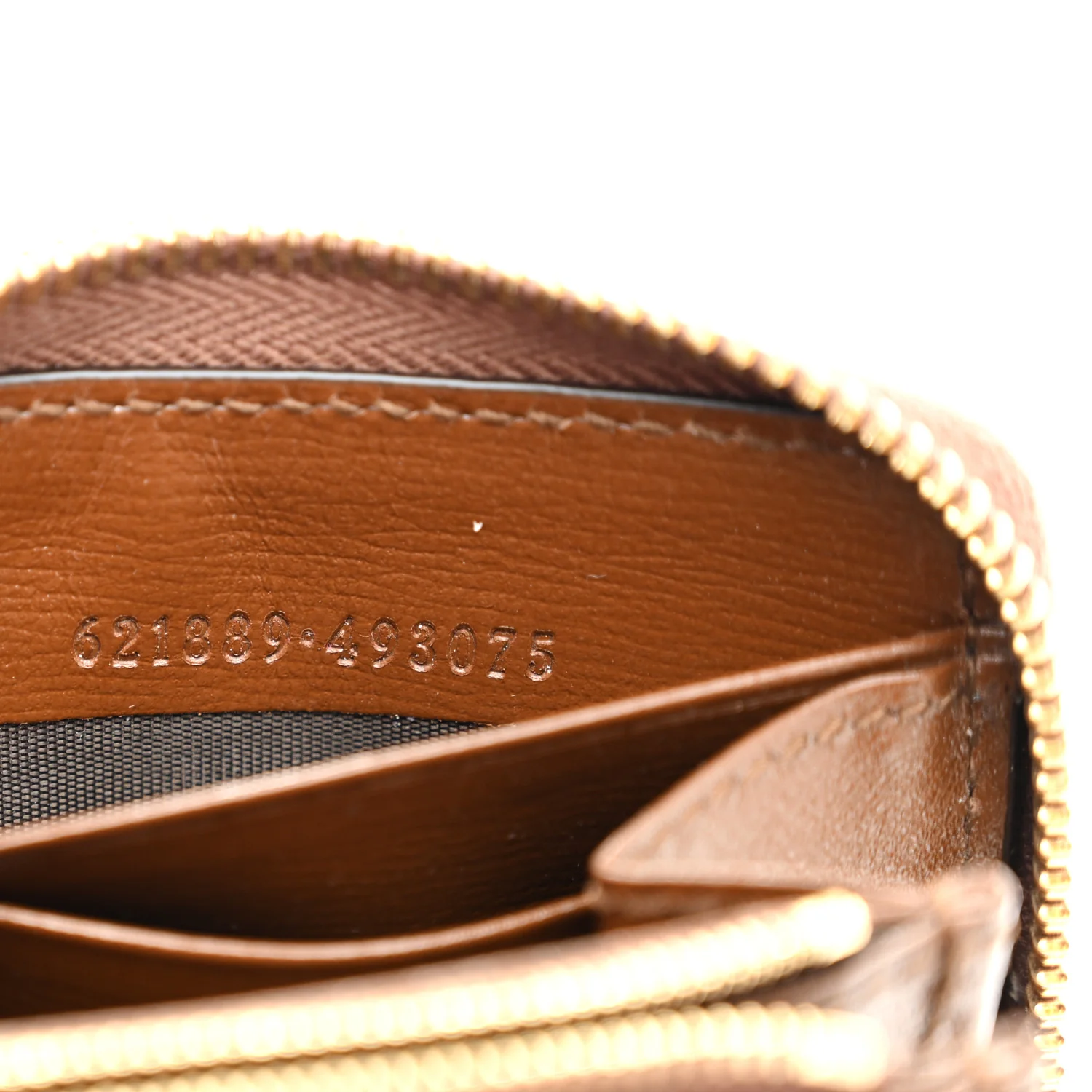 GG Supreme Monogram Azalea Calfskin Horsebit 1955 Zip Around Wallet Beige Ebony Brown Sugar - Image 8