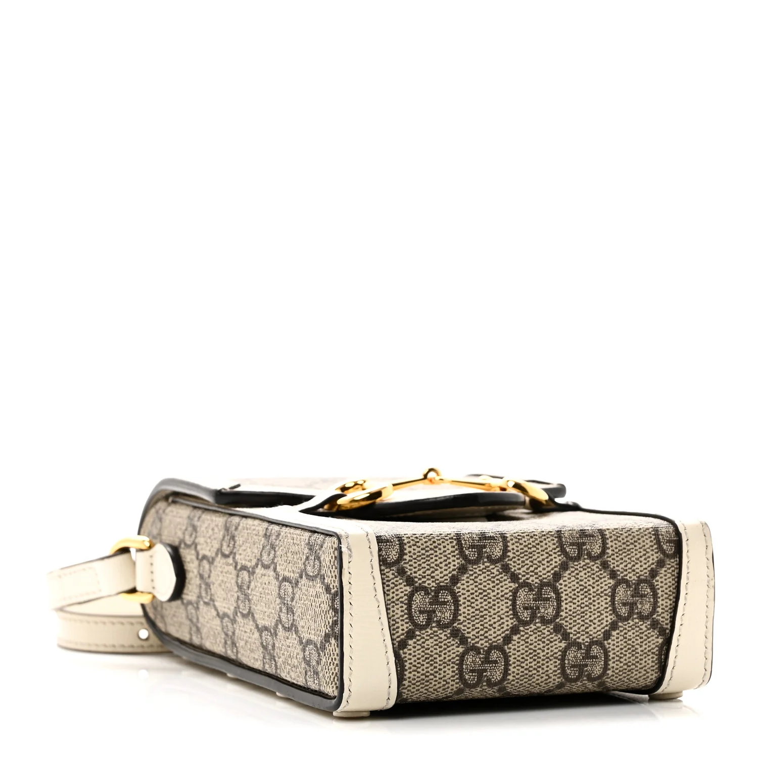 GG Supreme Monogram Azalea Calfskin Mini Horsebit 1955 Crossbody Bag Beige Ebony Mystic White - Image 4