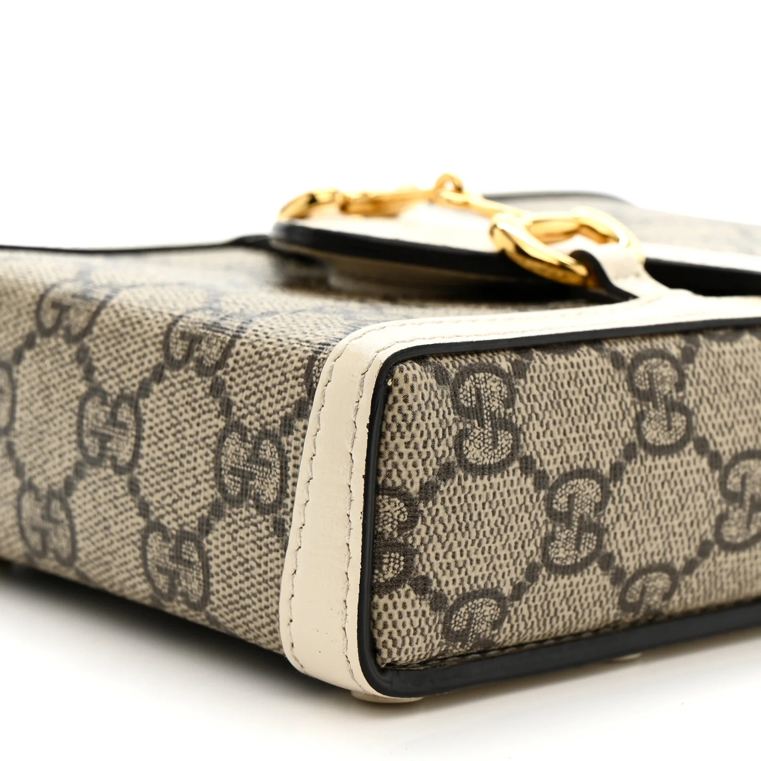 GG Supreme Monogram Azalea Calfskin Mini Horsebit 1955 Crossbody Bag Beige Ebony Mystic White - Image 10