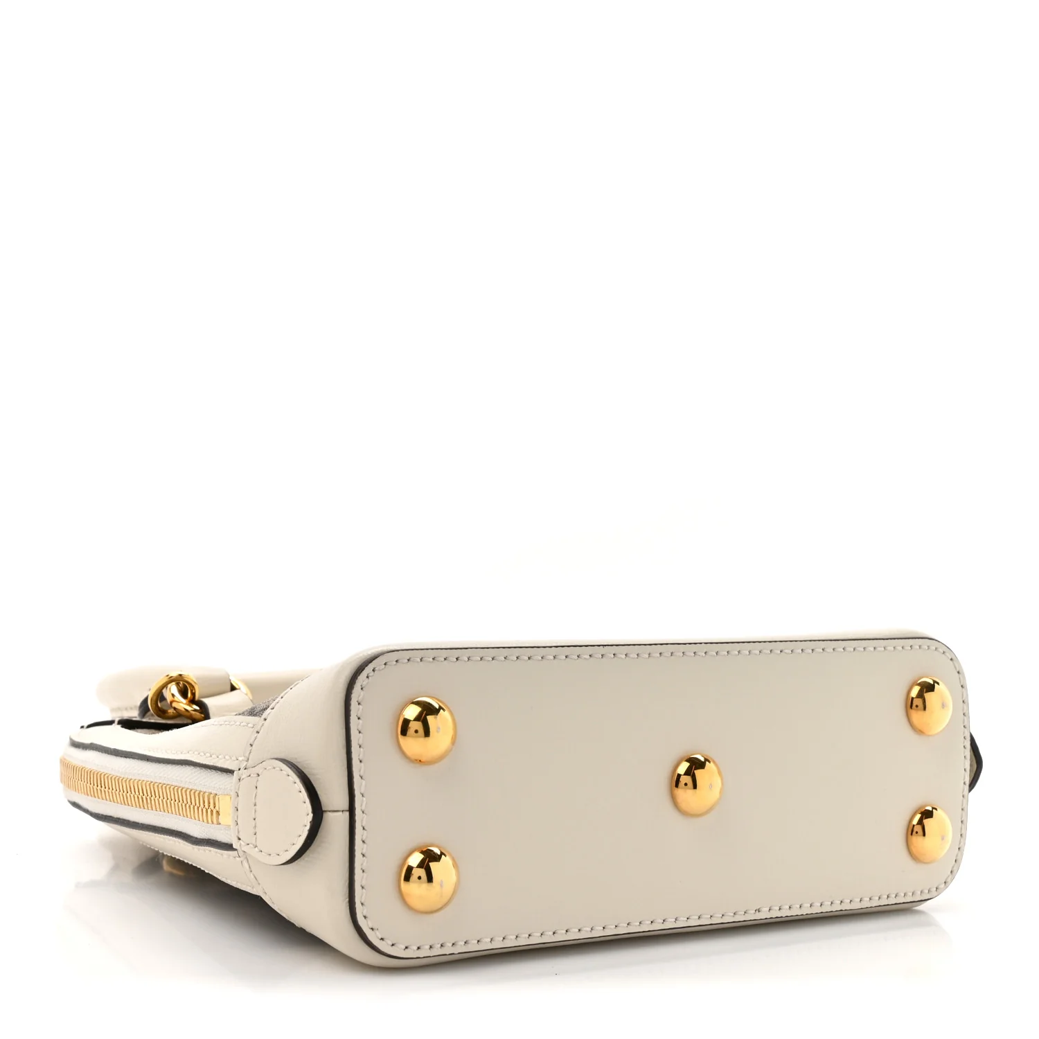GG Supreme Monogram Azalea Calfskin Mini Horsebit 1955 Top Handle Bag Beige Ebony Mystic White - Image 4