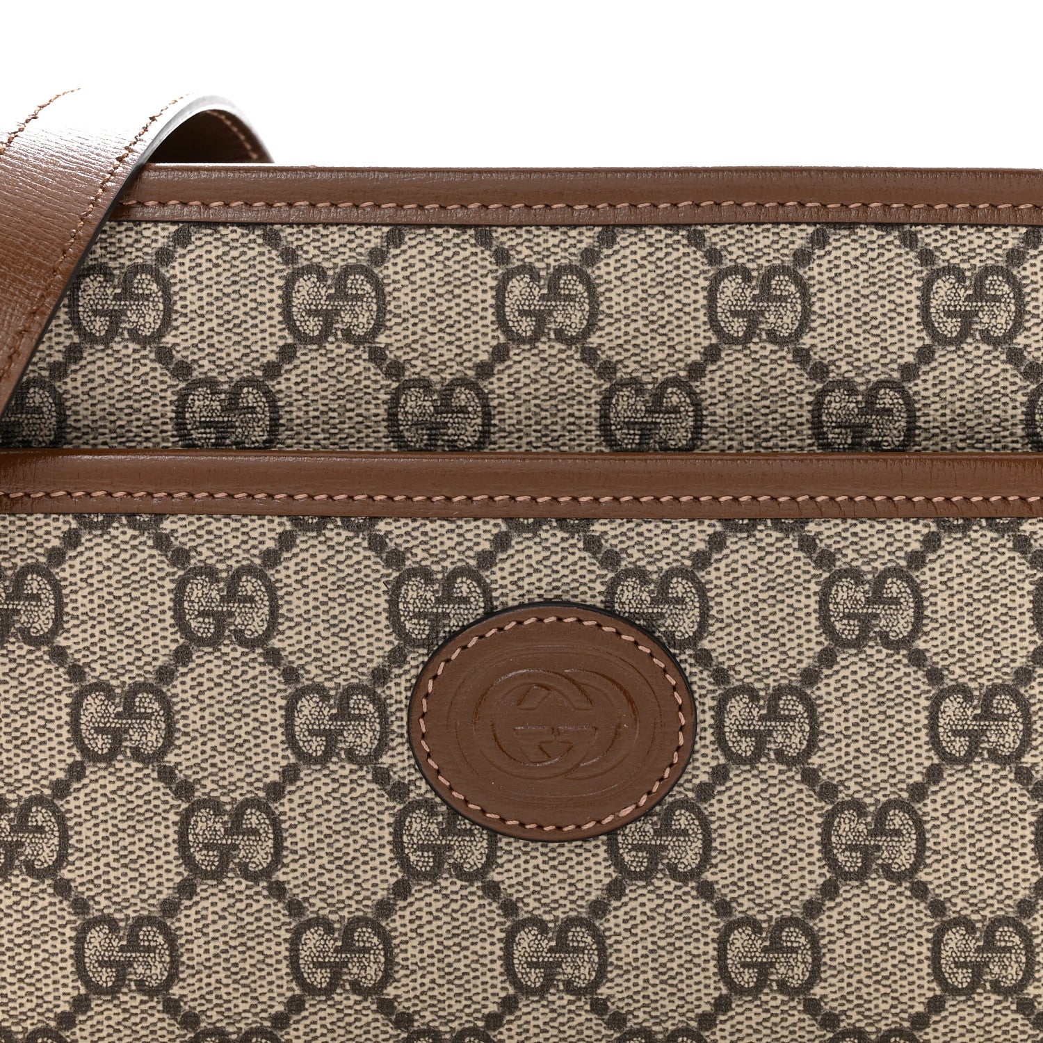 GG Supreme Monogram Azalea Calfskin Mini Retro Interlocking G Shoulder Bag Beige Ebony Brown Sugar - Image 8