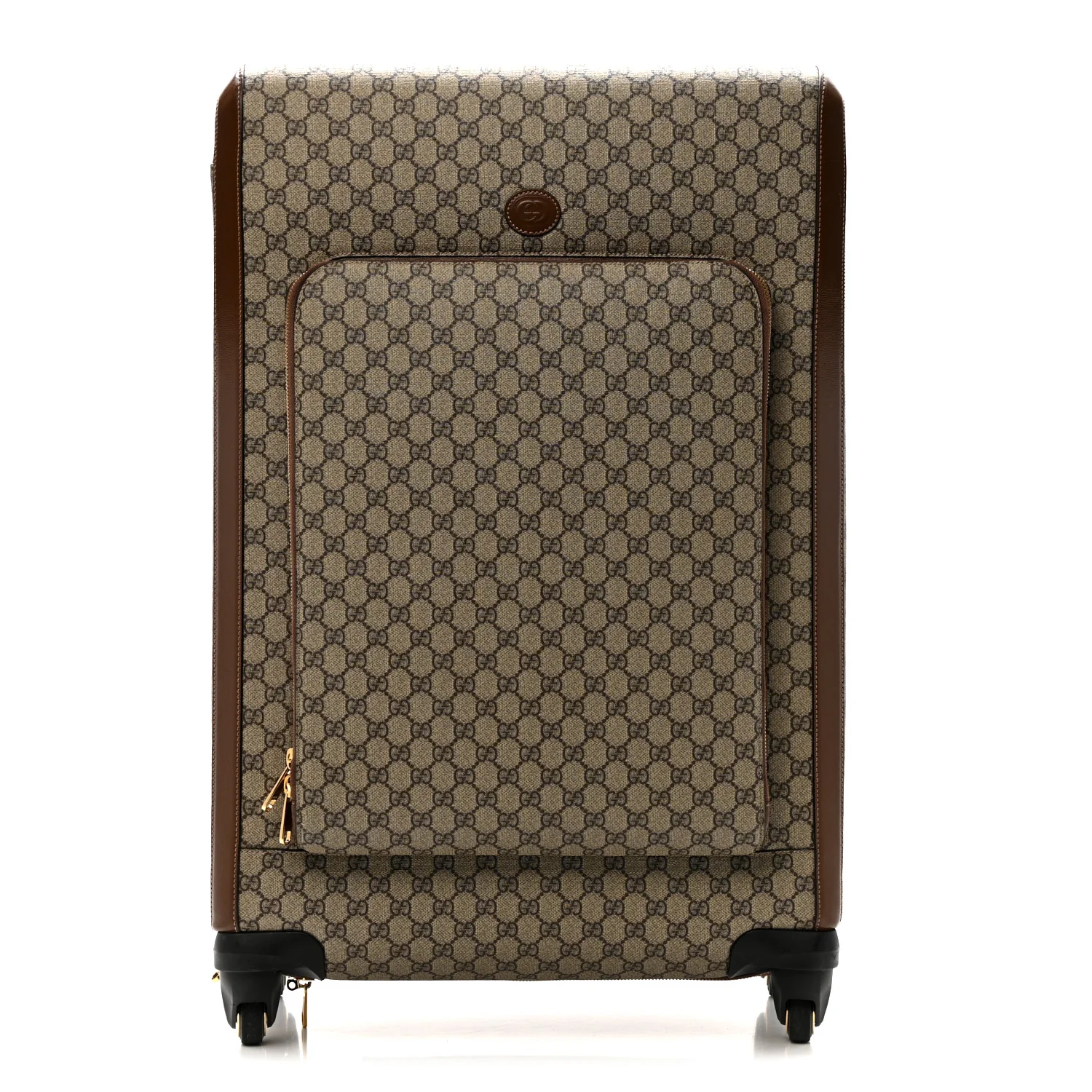 GG Supreme Monogram Azalea Calfskin Retro Interlocking G Carry On Trolley Beige Ebony Brown Sugar