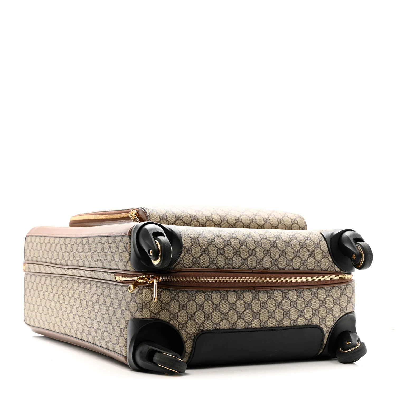 GG Supreme Monogram Azalea Calfskin Retro Interlocking G Carry On Trolley Beige Ebony Brown Sugar - Image 5