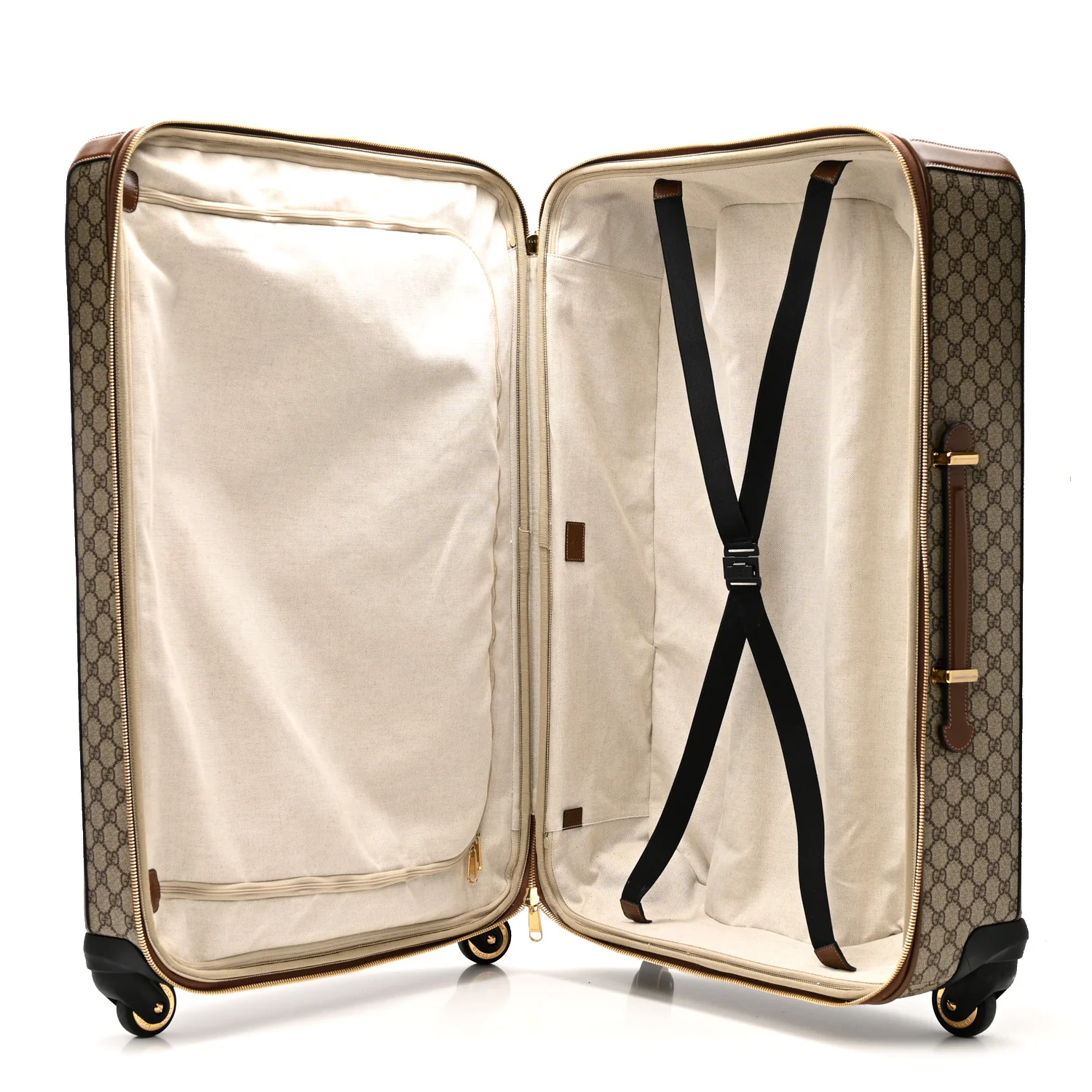 GG Supreme Monogram Azalea Calfskin Retro Interlocking G Carry On Trolley Beige Ebony Brown Sugar - Image 7