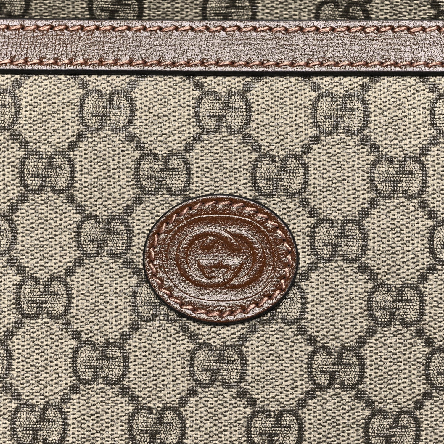 GG Supreme Monogram Azalea Calfskin Retro Interlocking G Garment Bag Beige Ebony Brown Sugar - Image 7