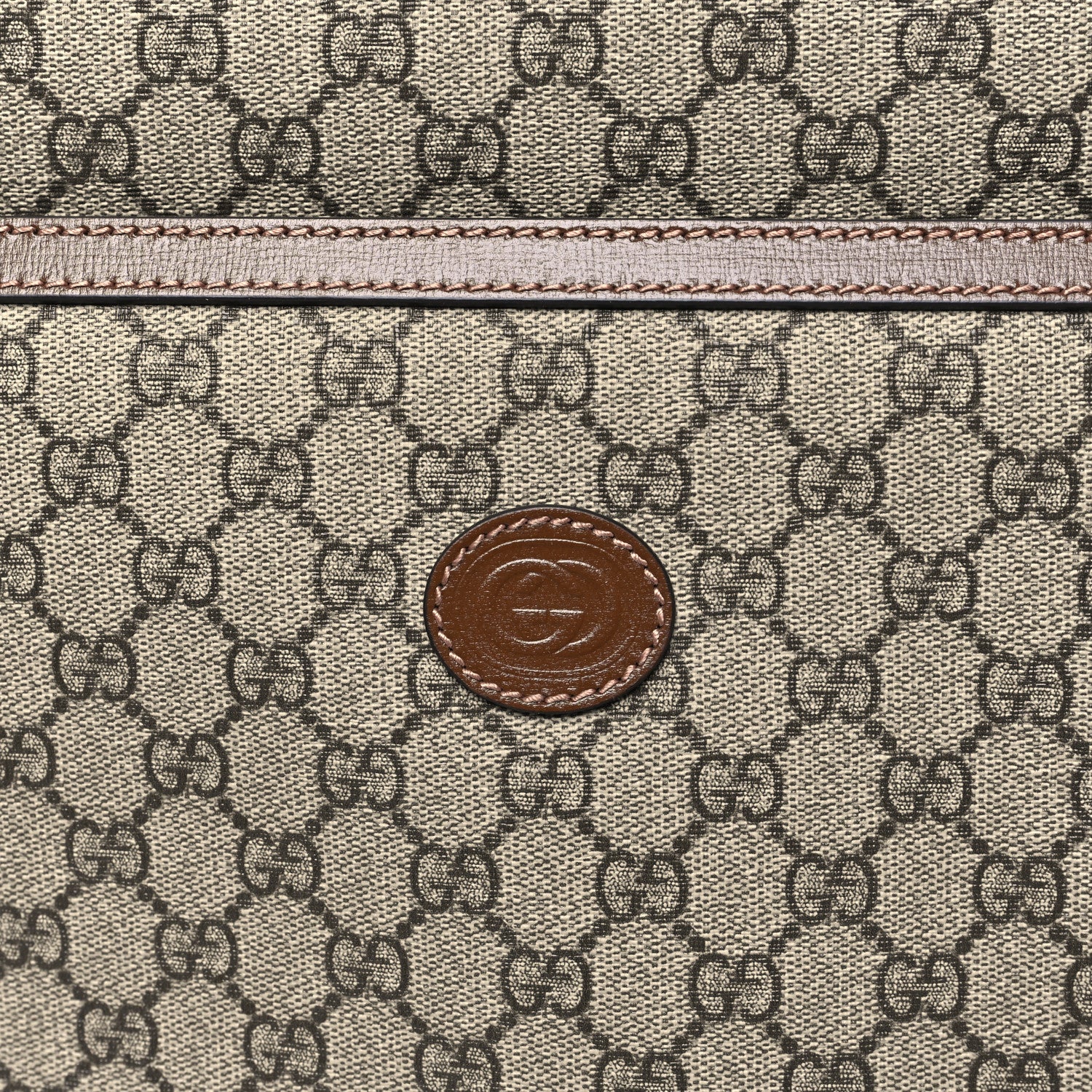 GG Supreme Monogram Azalea Calfskin Retro Interlocking G Garment Bag Beige Ebony Brown Sugar - Image 7