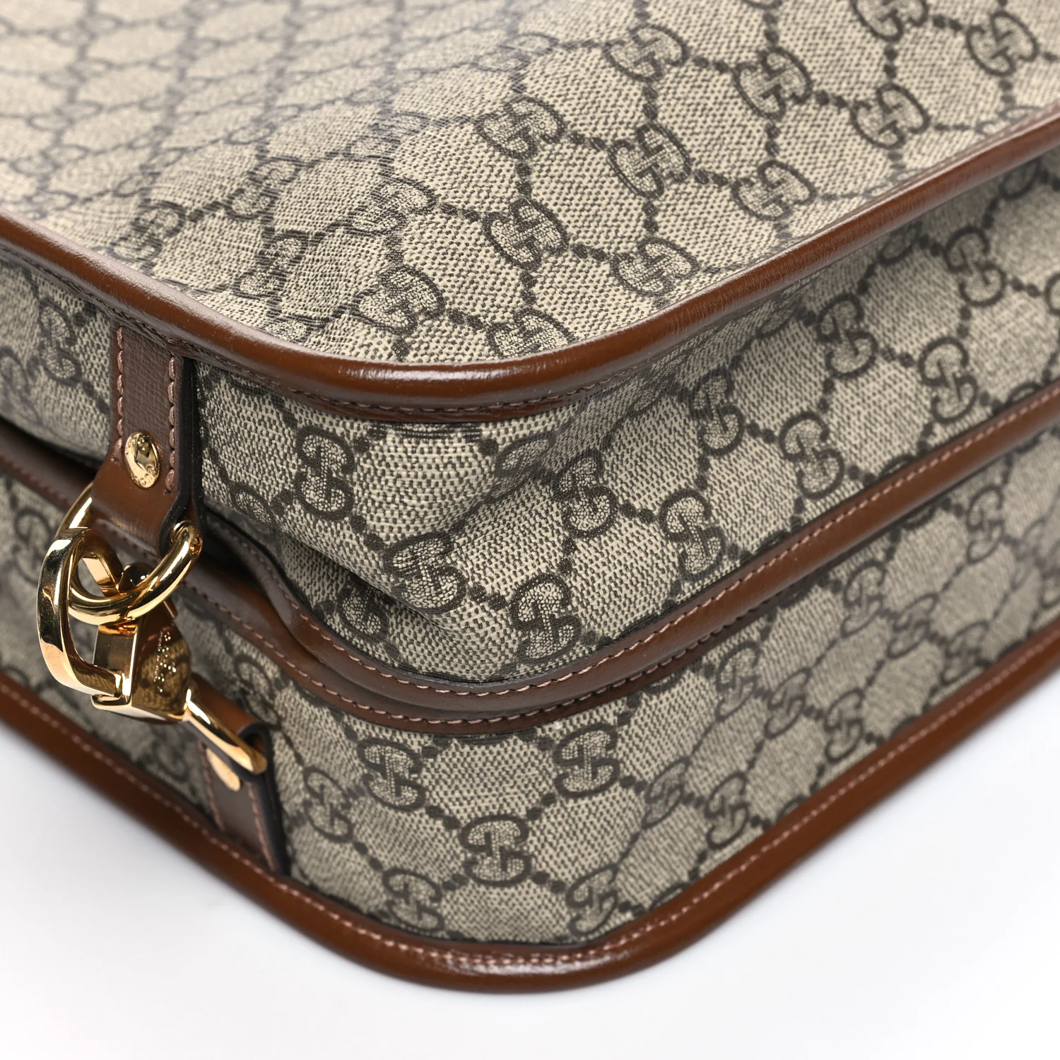 GG Supreme Monogram Azalea Calfskin Retro Interlocking G Garment Bag Beige Ebony Brown Sugar - Image 8