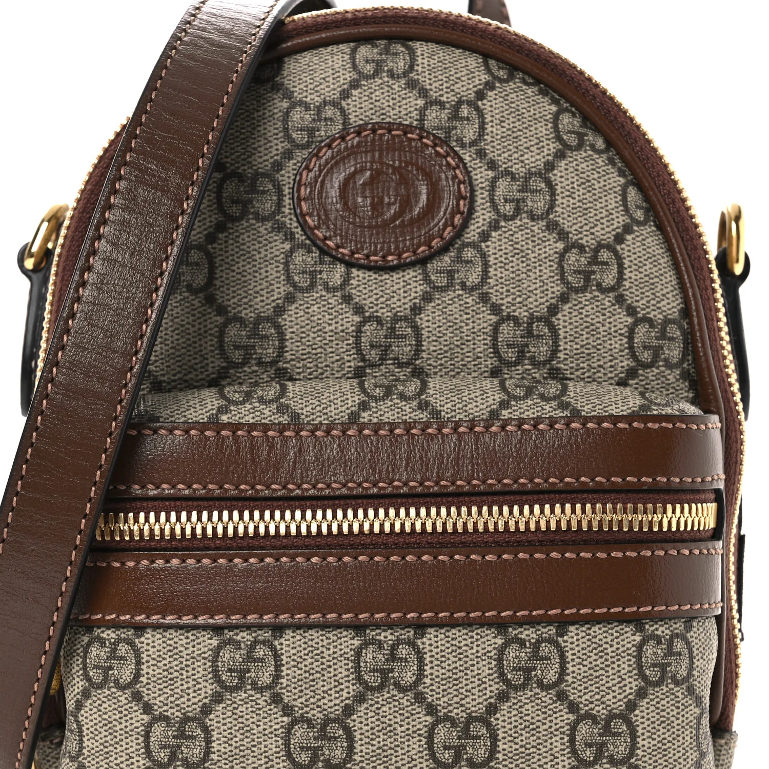 GG Supreme Monogram Azalea Calfskin Retro Interlocking G Multi-Function Bag Beige Ebony Brown Sugar - Image 8