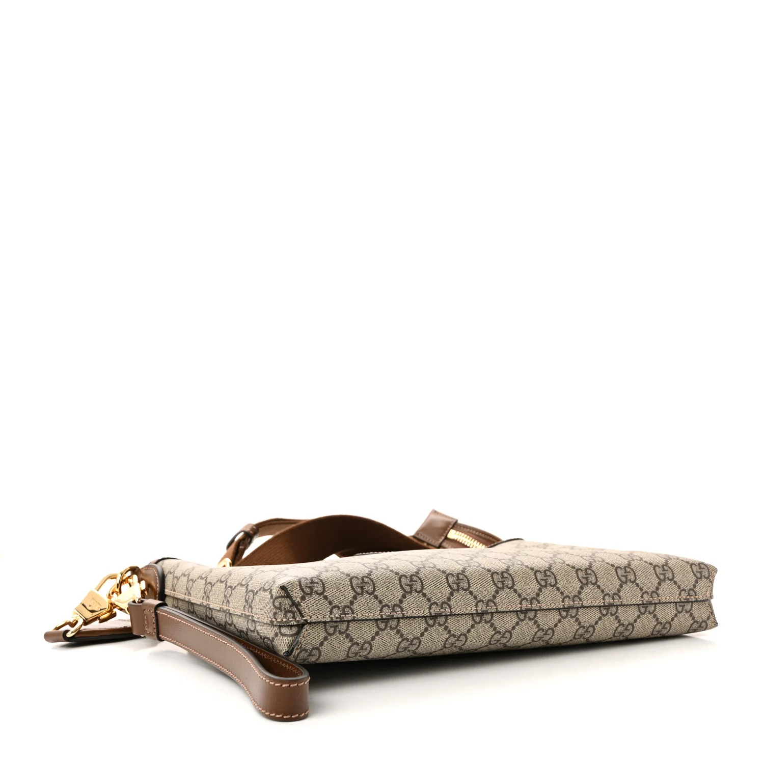 GG Supreme Monogram Azalea Calfskin Retro Interlocking G Wristlet Messenger Bag Beige Ebony Brown Sugar - Image 4