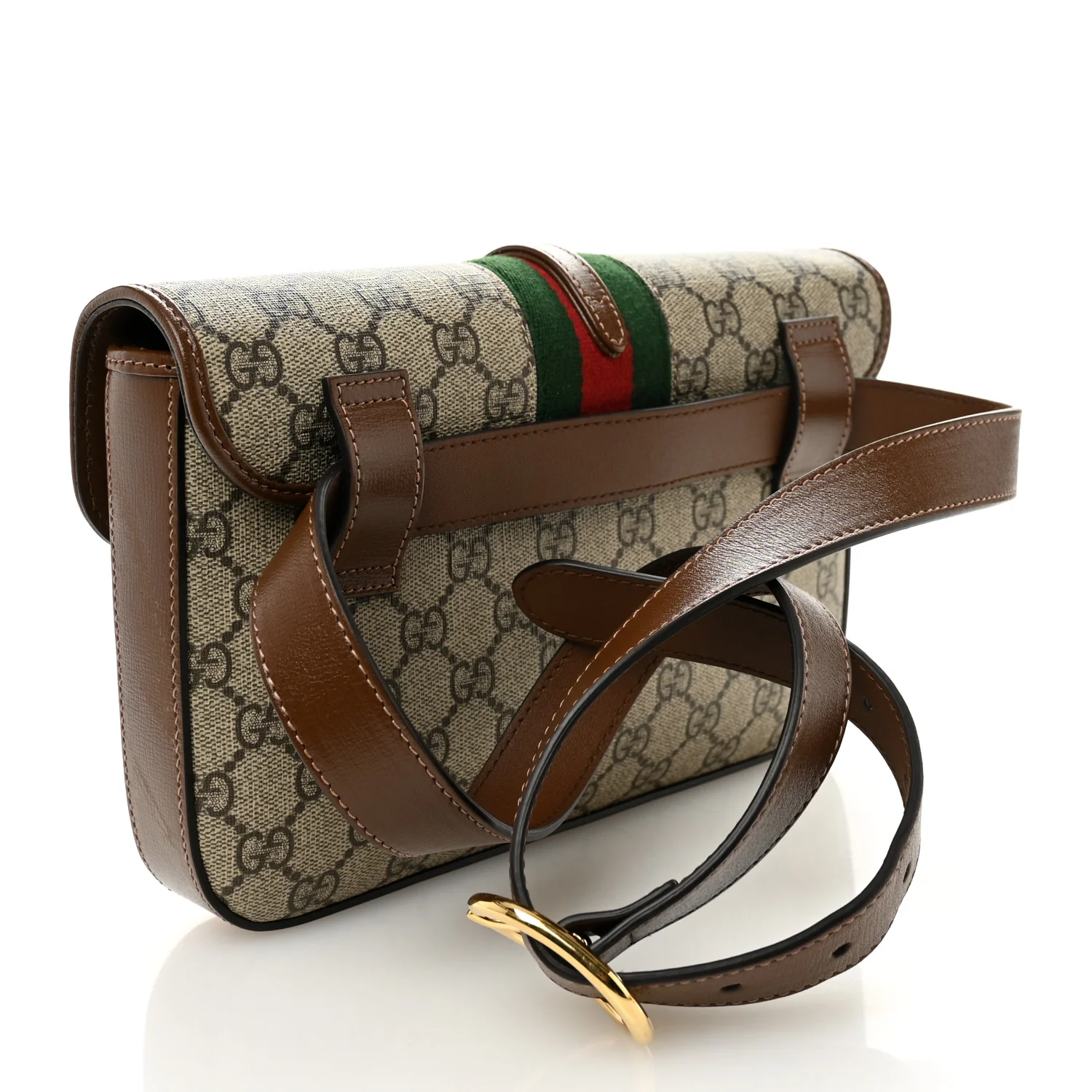 GG Supreme Monogram Azalea Calfskin Web Jackie 1961 Belt Bag 100 40 Beige Ebony Brown Sugar - Image 3