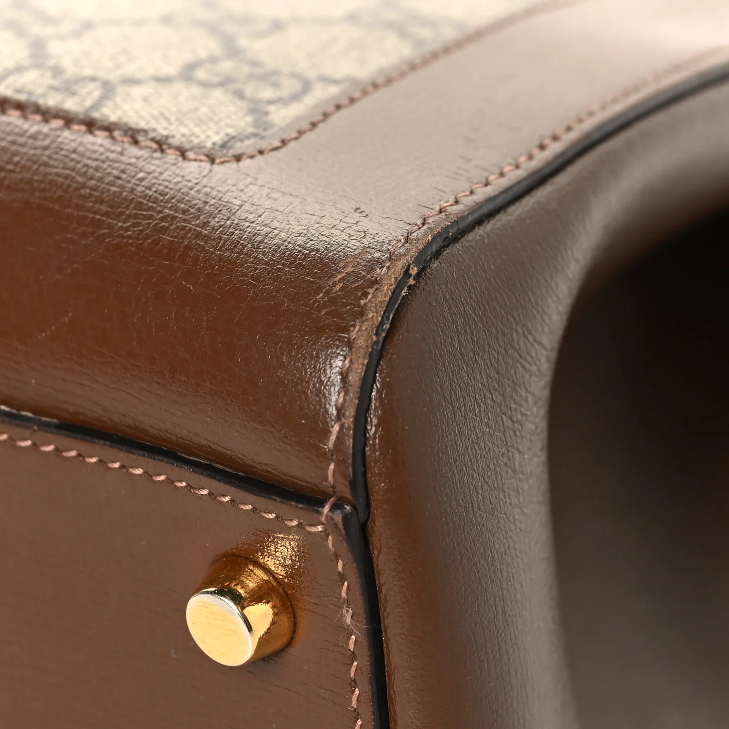 GG Supreme Monogram Azalea Calfskin Web Medium Jackie 1961 Tote Beige Ebony Brown Sugar - Image 10