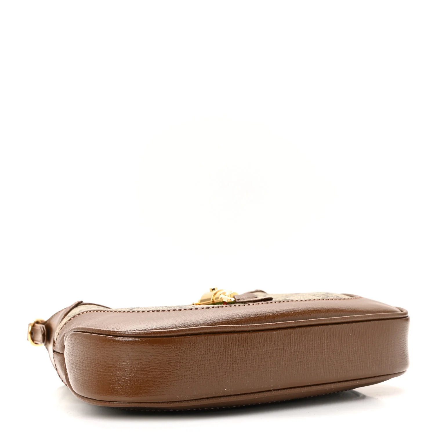 GG Supreme Monogram Azalea Calfskin Web Mini Jackie 1961 Hobo Beige Ebony Brown Sugar - Image 4