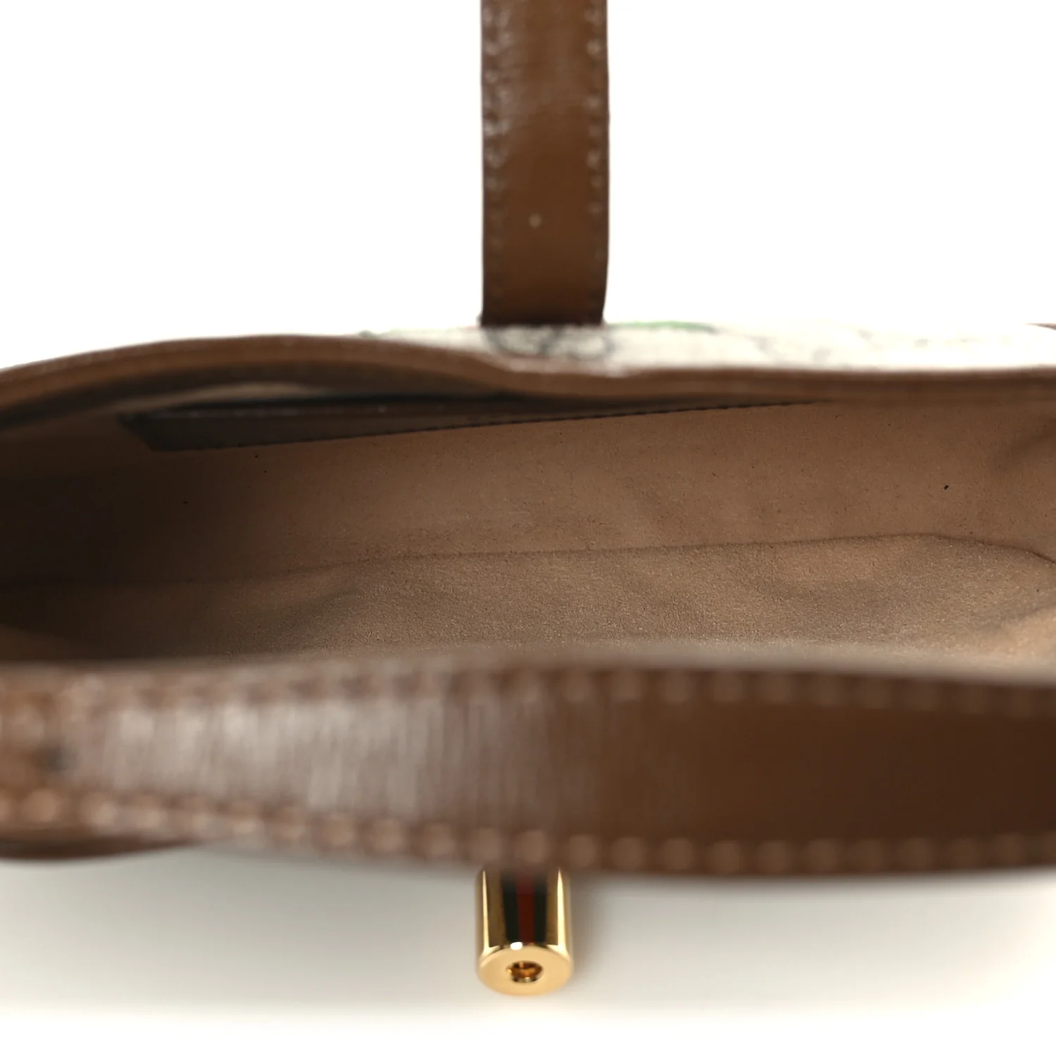 GG Supreme Monogram Azalea Calfskin Web Mini Jackie 1961 Hobo Beige Ebony Brown Sugar - Image 5