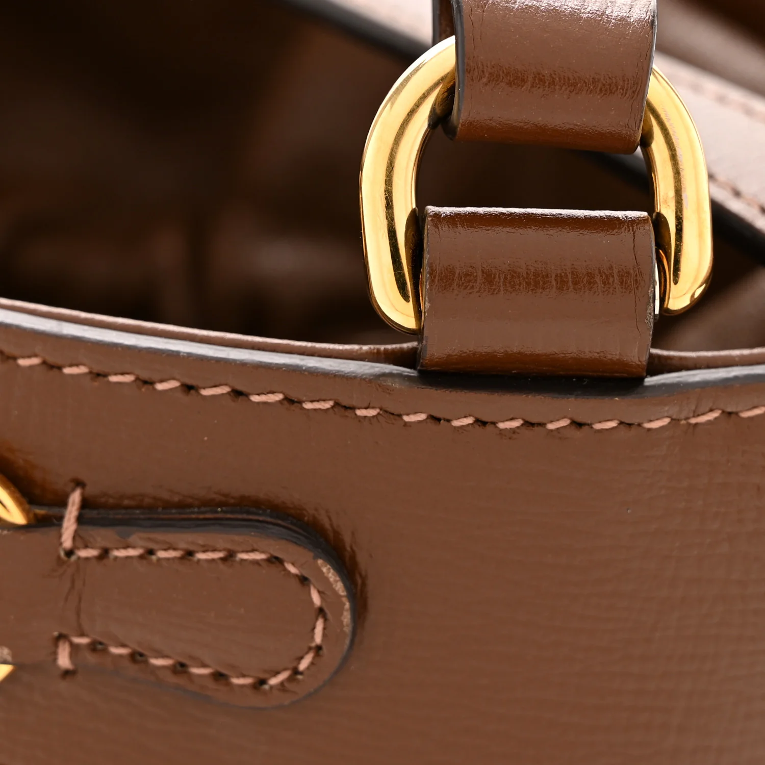 GG Supreme Monogram Azalea Sakai Calfskin Small Horsebit 1955 Drawstring Bucket Bag Beige Ebony Brown Sugar - Image 11