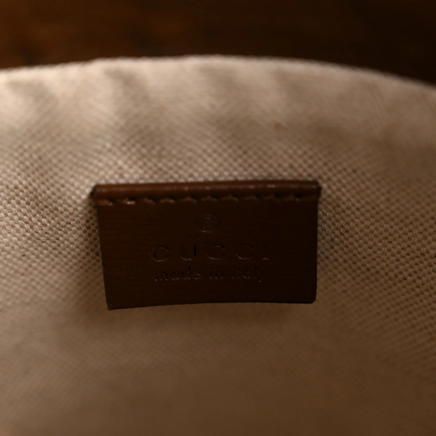 GG Supreme Monogram Azalea Sakai Calfskin Small Horsebit 1955 Drawstring Bucket Bag Beige Ebony Brown Sugar - Image 6