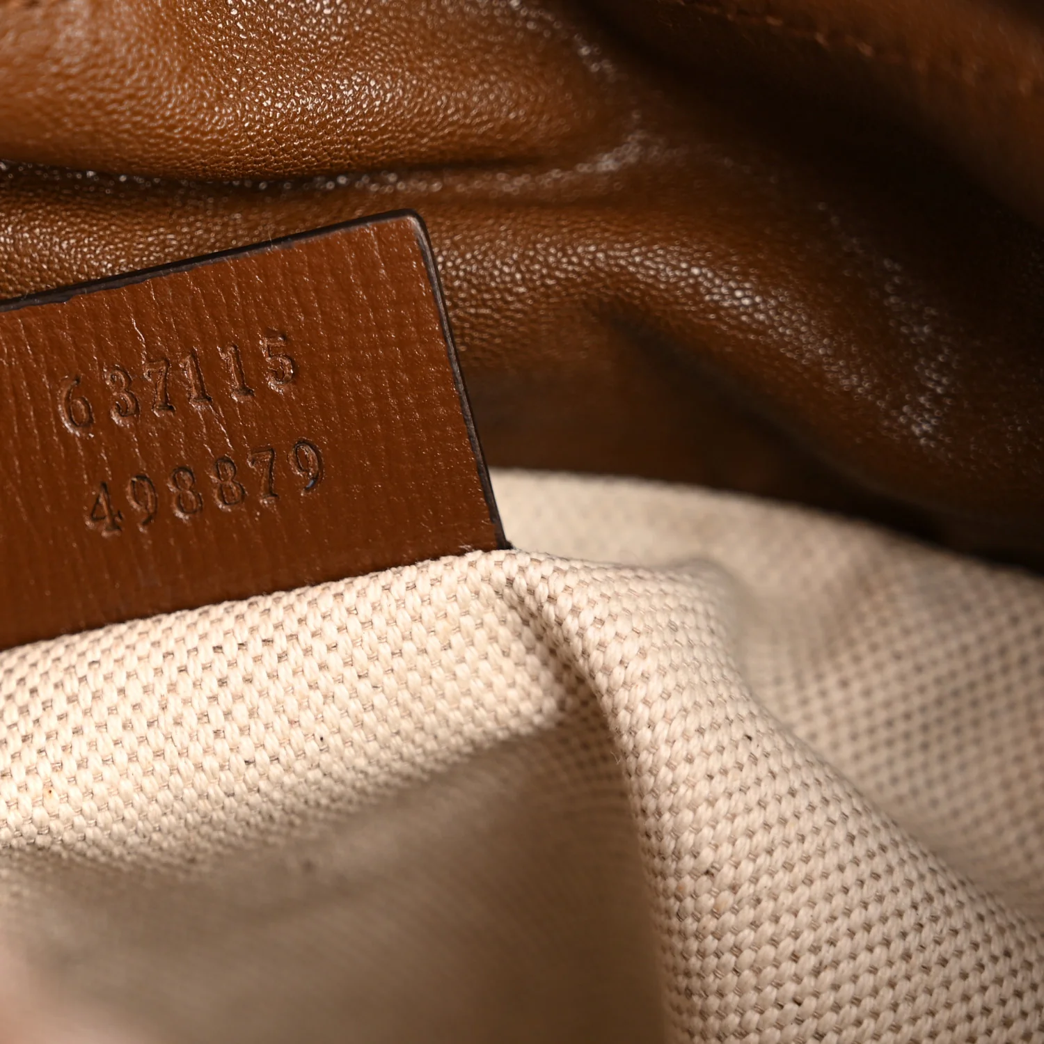 GG Supreme Monogram Azalea Sakai Calfskin Small Horsebit 1955 Drawstring Bucket Bag Beige Ebony Brown Sugar - Image 7