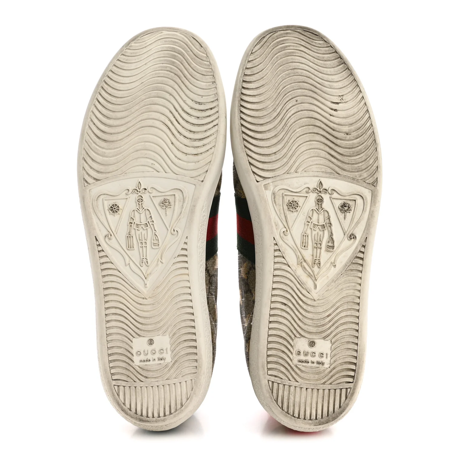 GG Supreme Monogram Bees Ayers Web Womens Ace Sneakers 37.5 Beige Oro Green Red - Image 6