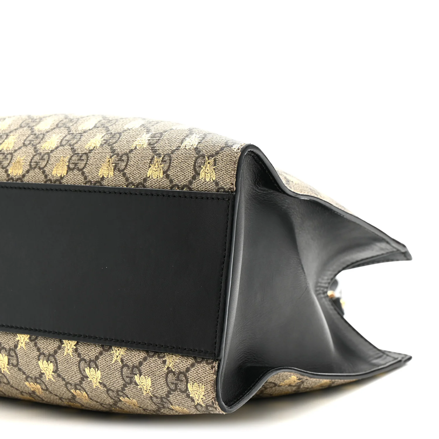 GG Supreme Monogram Bees Medium Padlock Tote Beige Oro Black - Image 10