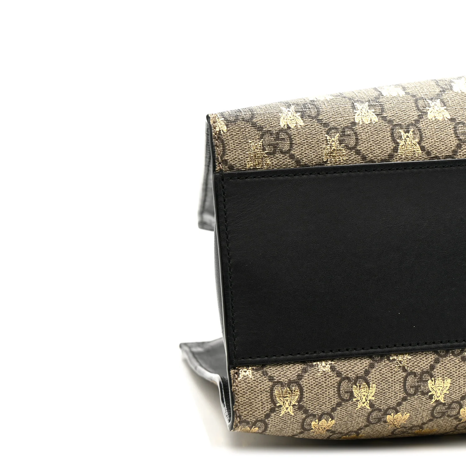 GG Supreme Monogram Bees Medium Padlock Tote Beige Oro Black - Image 9