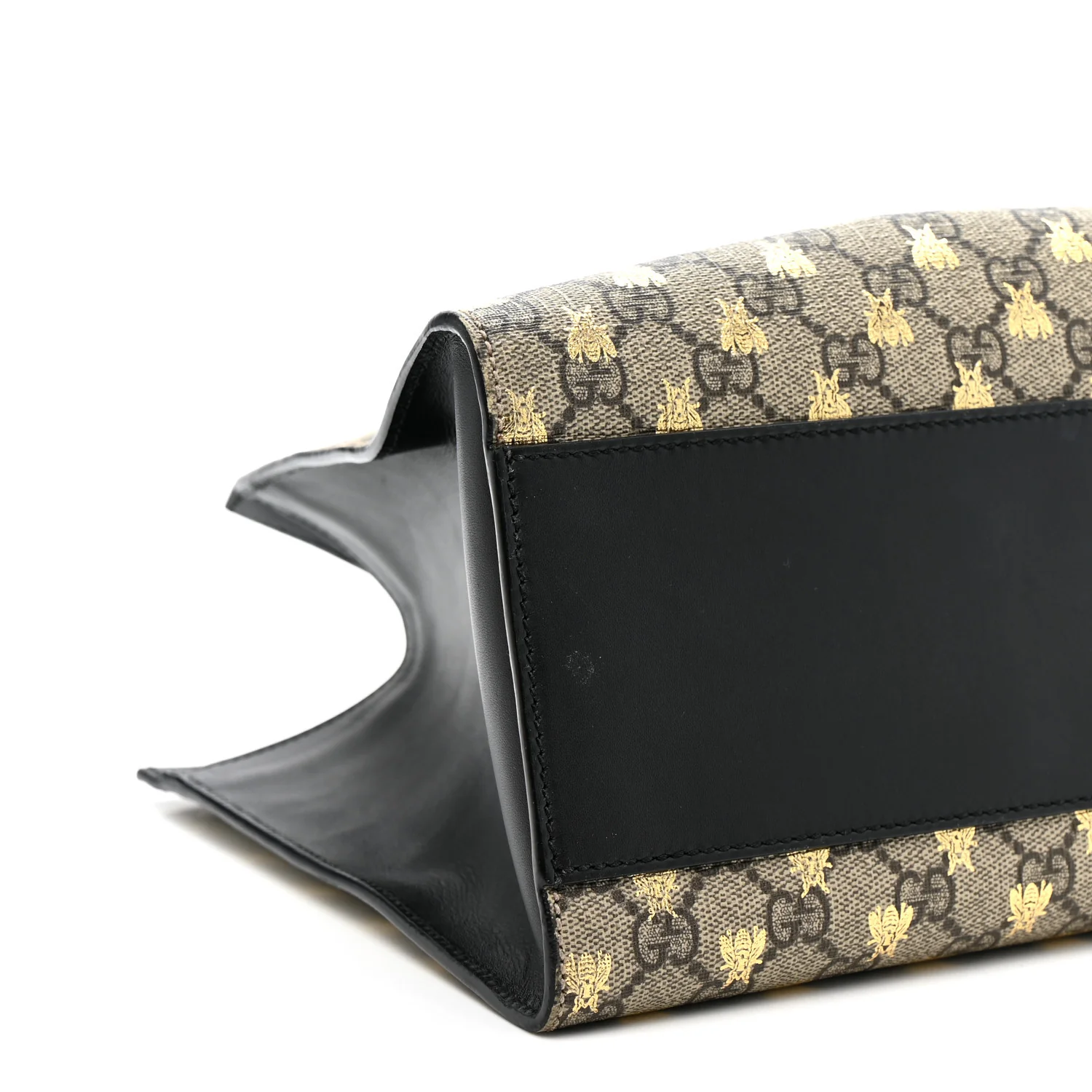 GG Supreme Monogram Bees Medium Padlock Tote Beige Oro Black - Image 10