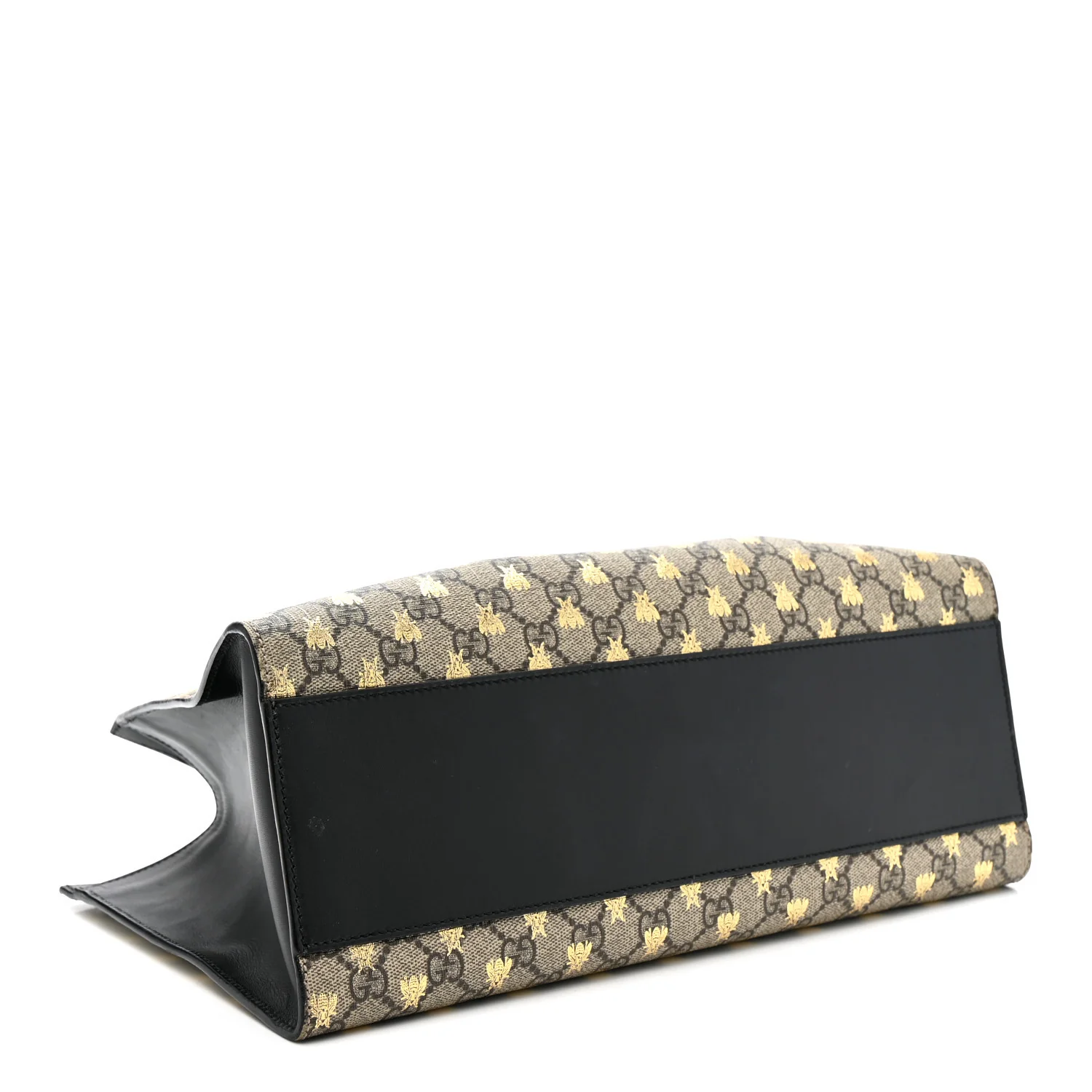 GG Supreme Monogram Bees Medium Padlock Tote Beige Oro Black - Image 4