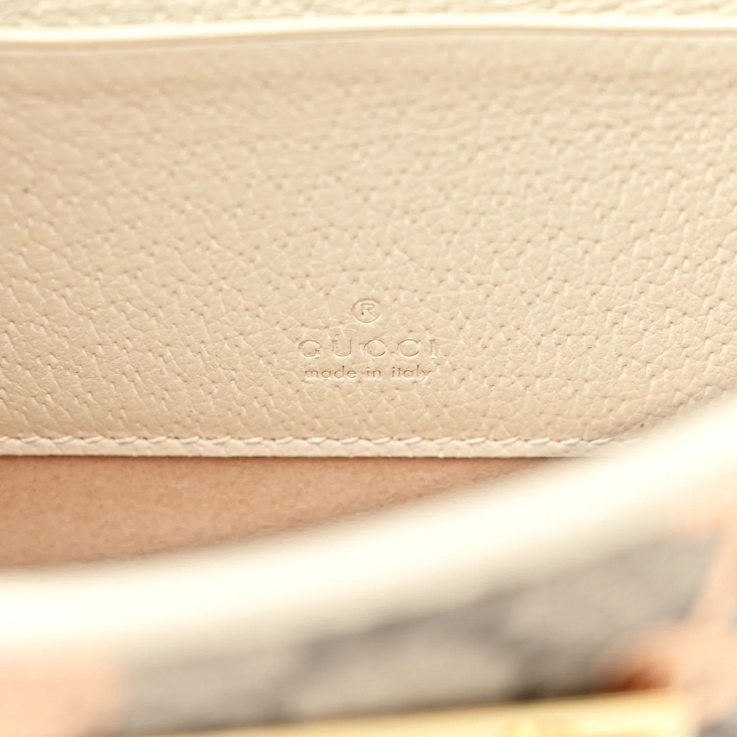 GG Supreme Monogram Berry Textured Dollar Calfskin Mini Padlock Top Handle Shoulder Bag Beige Ebony Light Copper Mystic White - Image 6