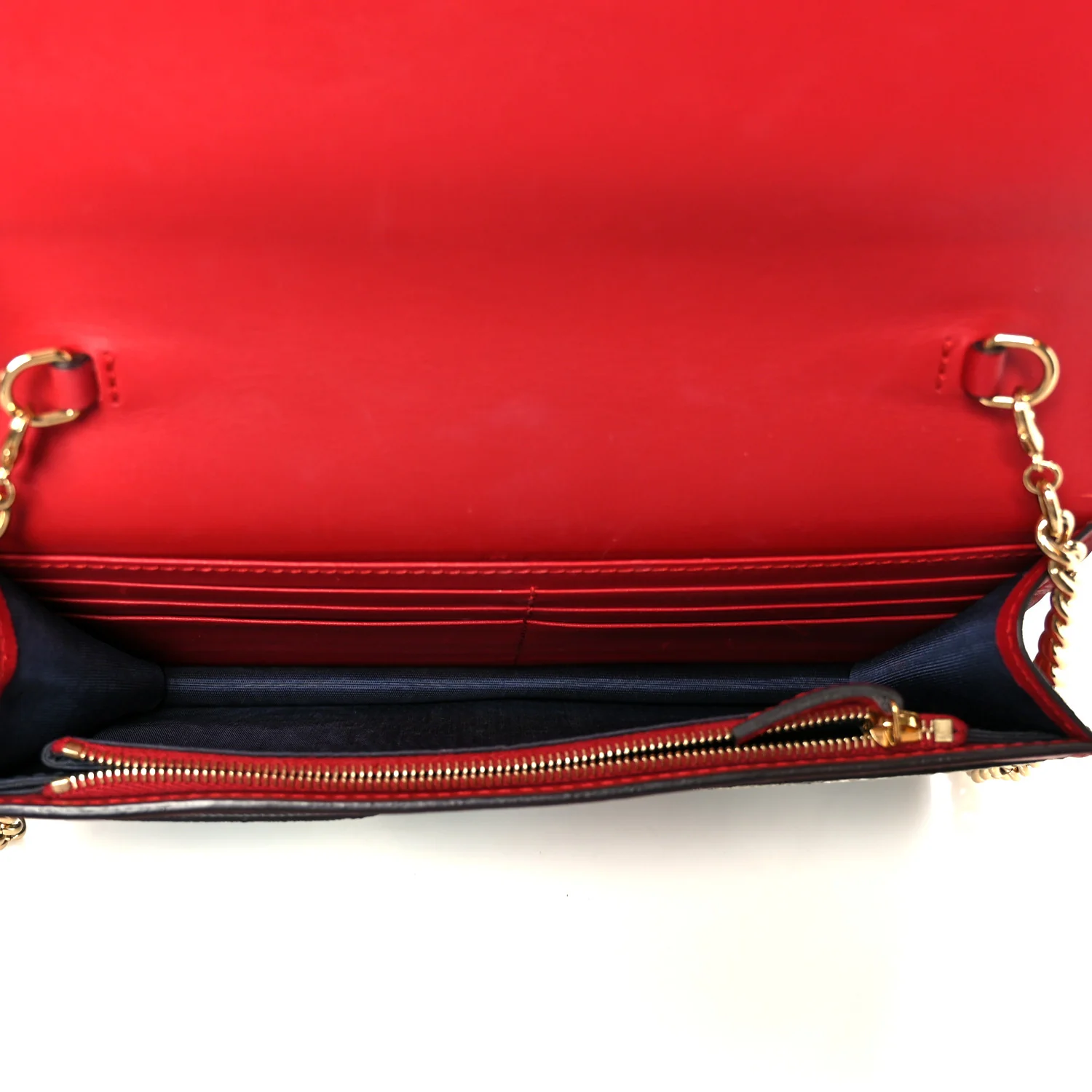GG Supreme Monogram Blooms Chain Wallet Blue - Image 5