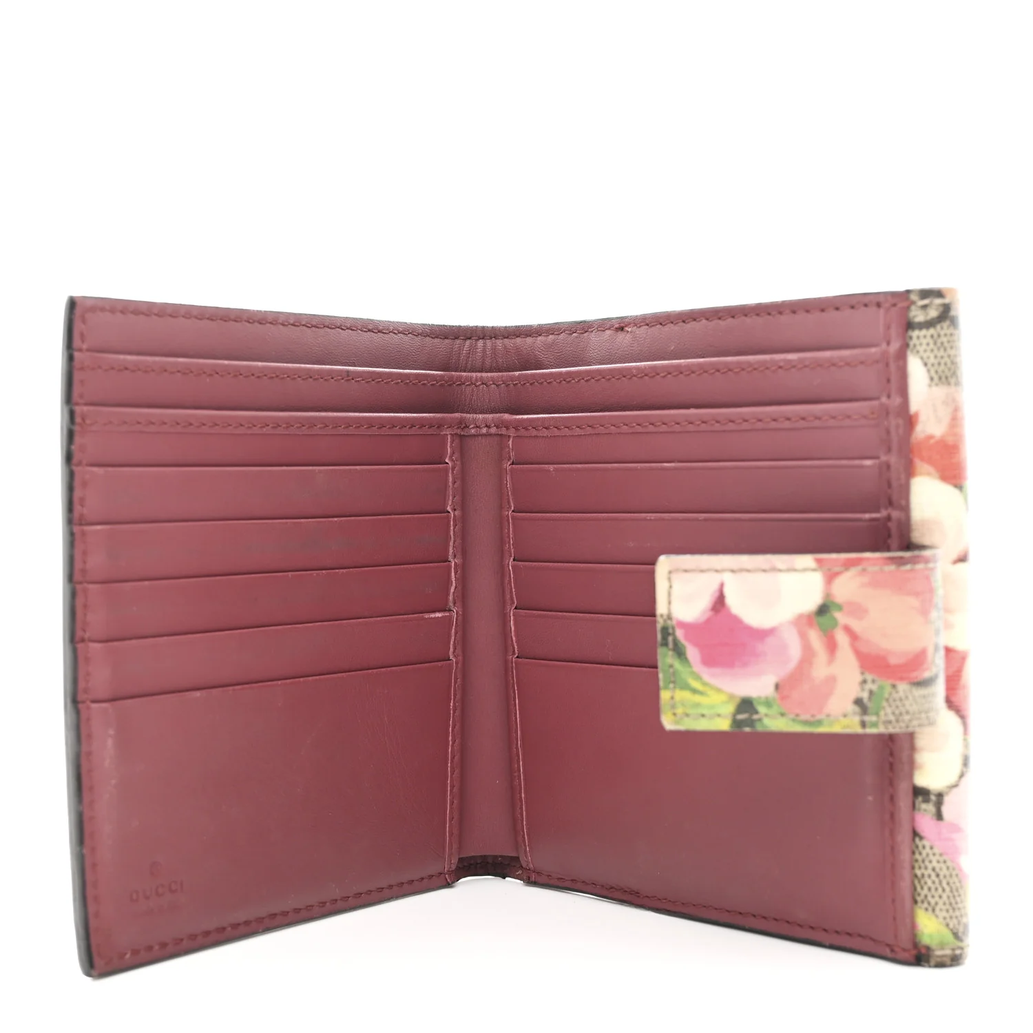 GG Supreme Monogram Blooms French Flap Wallet Beige Multicolor Dry Rose - Image 5