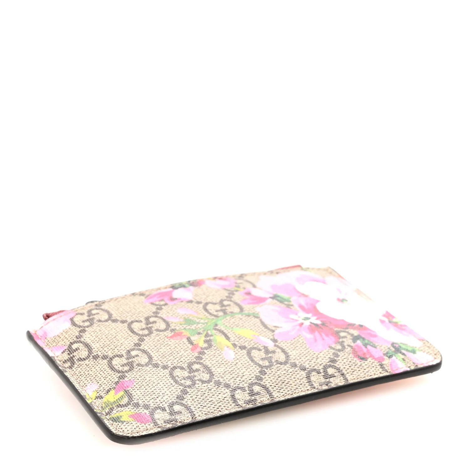 GG Supreme Monogram Blooms Key Ring Coin Case Beige Multicolor Dry Rose - Image 4