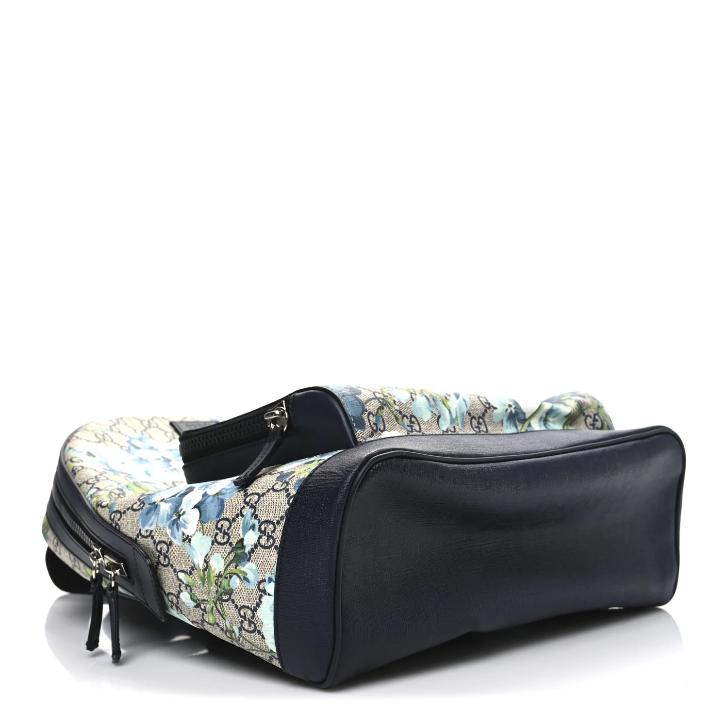 GG Supreme Monogram Blooms Medium Day Backpack Beige Blue Navy - Image 4